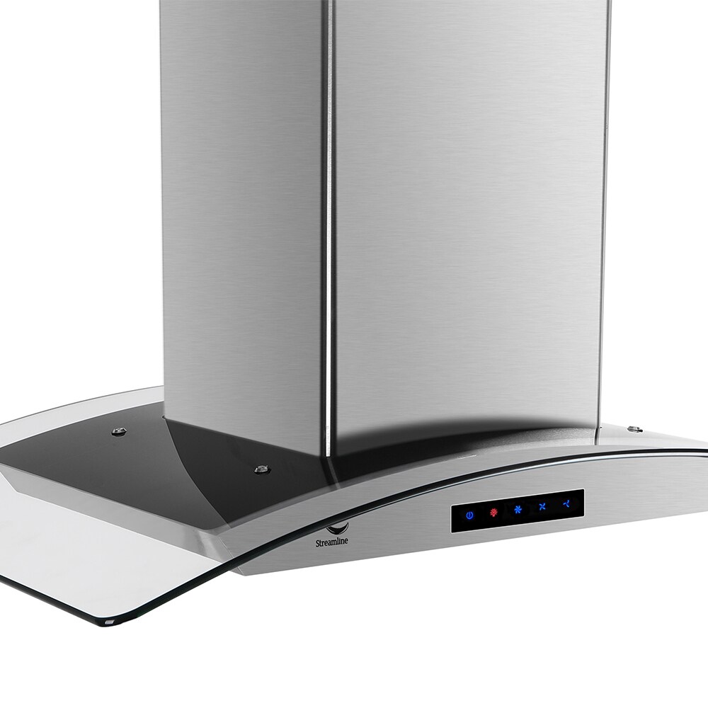 Streamline 36-in 480-CFM Ducted Stainless Steel Island Range Hood in ...