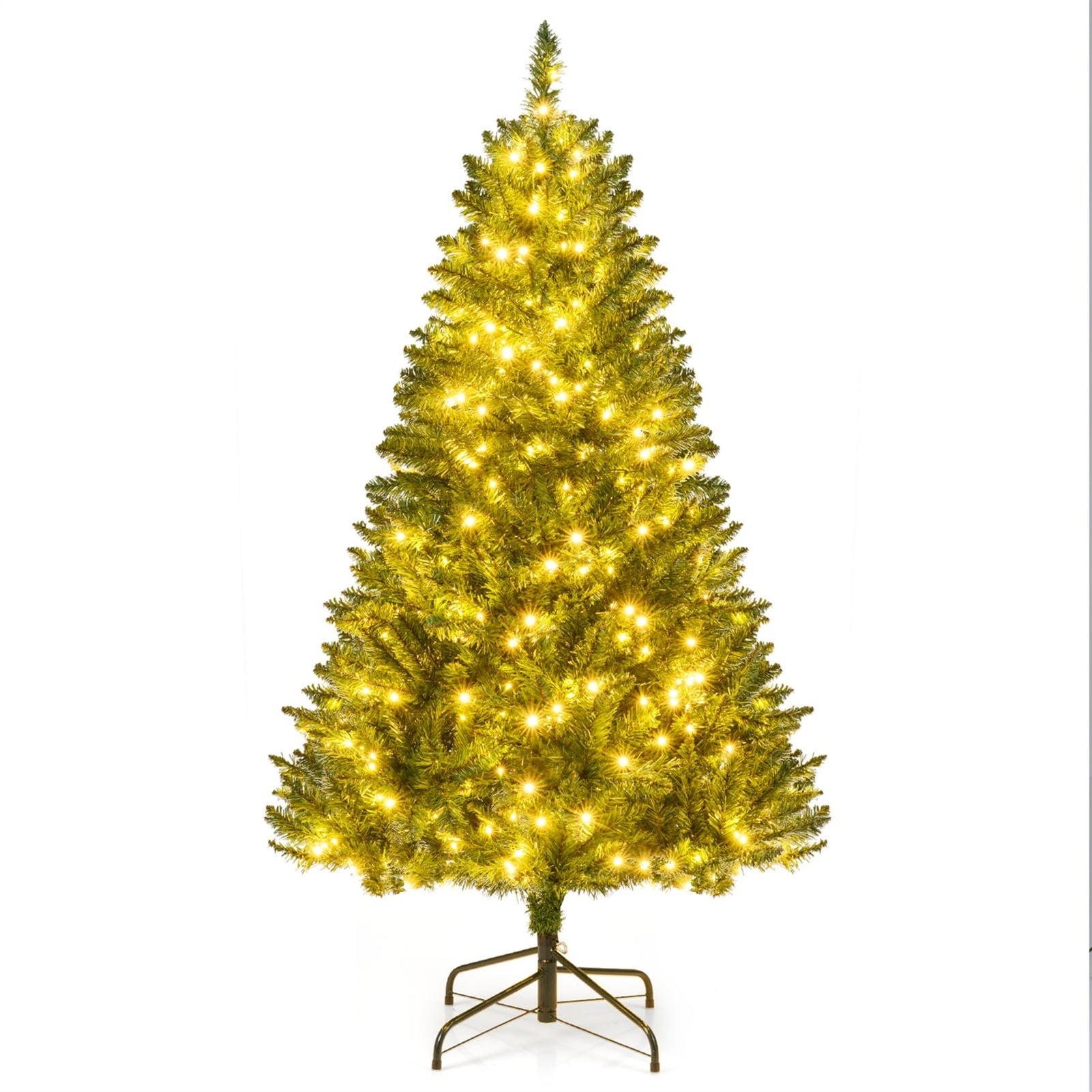 Gtnali 5-ft Pre-Lit Green PVC Artificial Christmas Tree with 510 Tips 400 Warm White LED Lights 7 Modes
