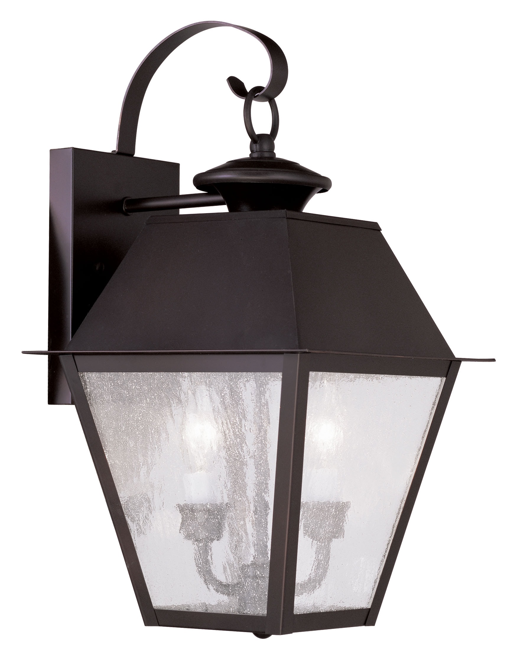 Livex Lighting 2165-07 Mansfield 2 -Light 16.5-in H Matte Bronze Hardwired Outdoor Wall Light