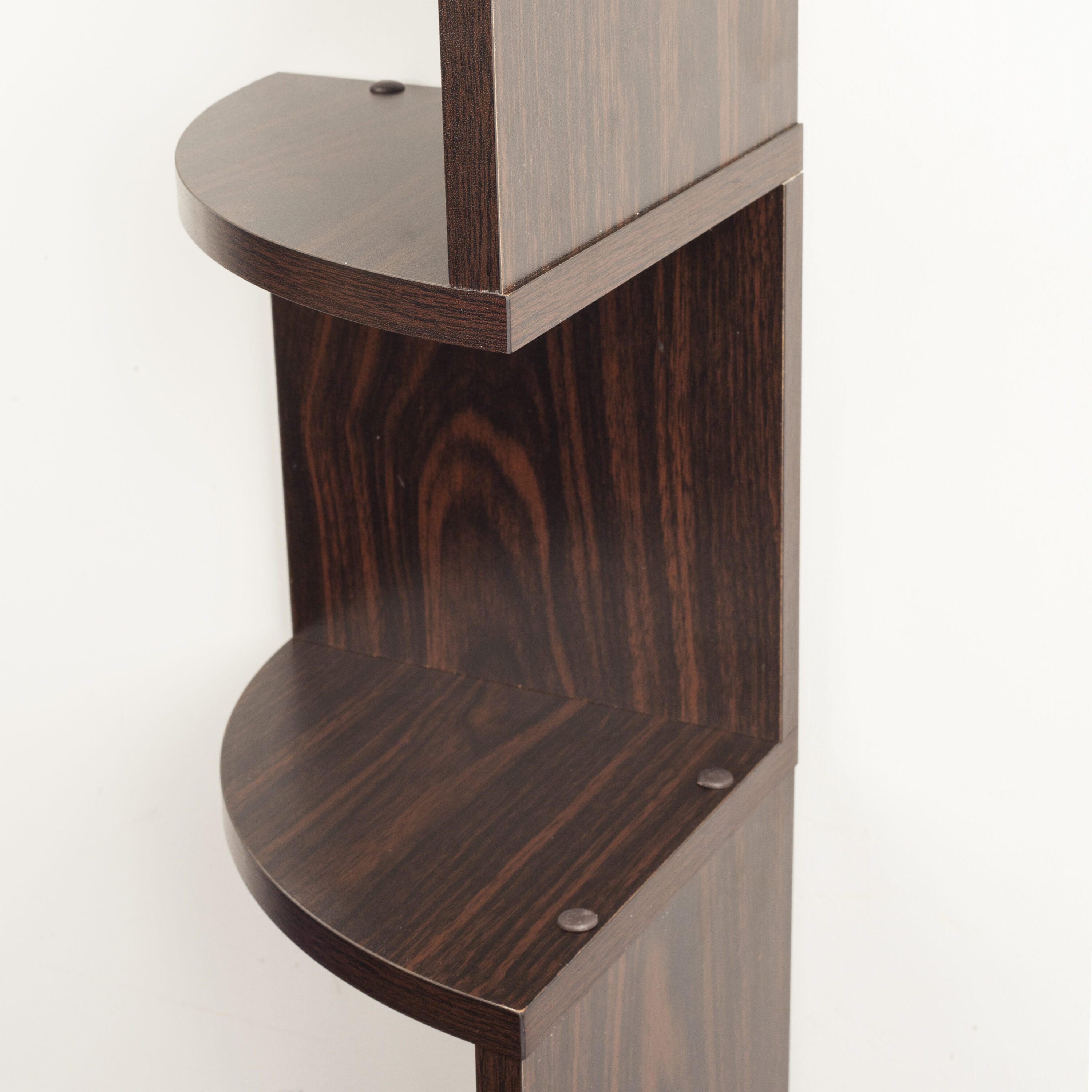 Walnut Zigzag 5-Tier Corner Floating Shelf