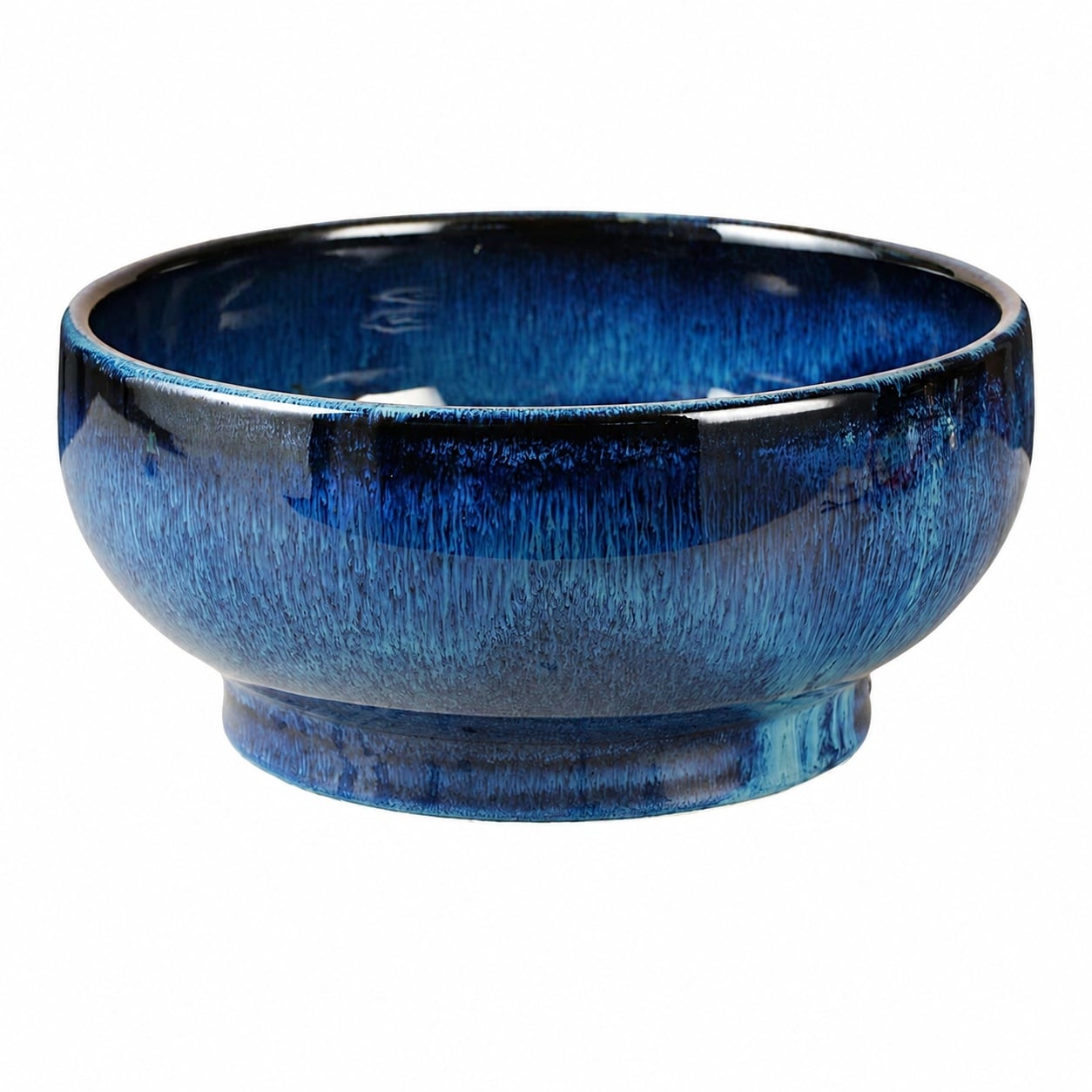 Aoibox  120 oz Extra Large Starry Blue Ceramic Salad Bowl with Footed Base 10 x 4 65 in Fruit Centerpiece Dish