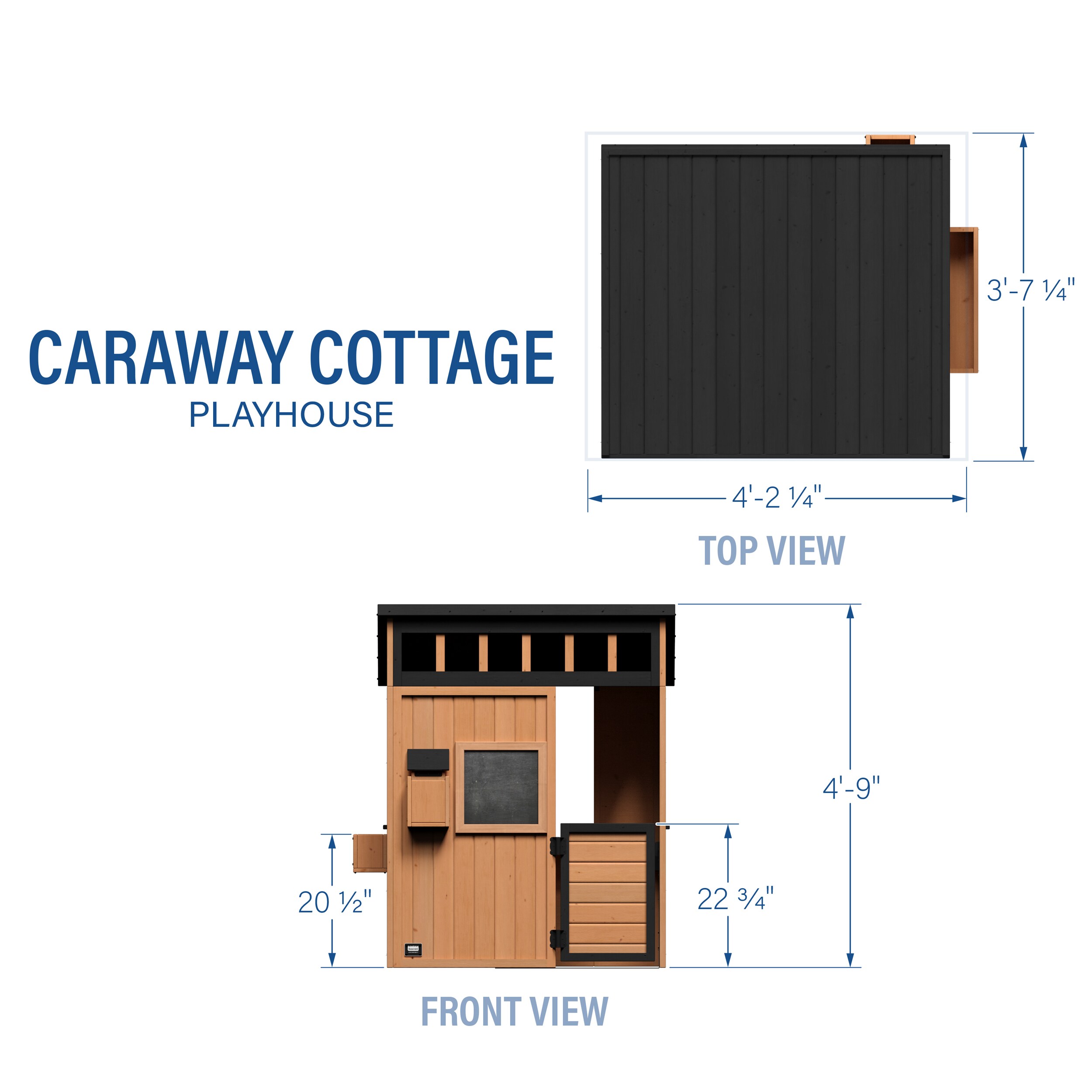 Caraway Cottage Cedar Wood Kids Outdoor Playhouse with Kitchen