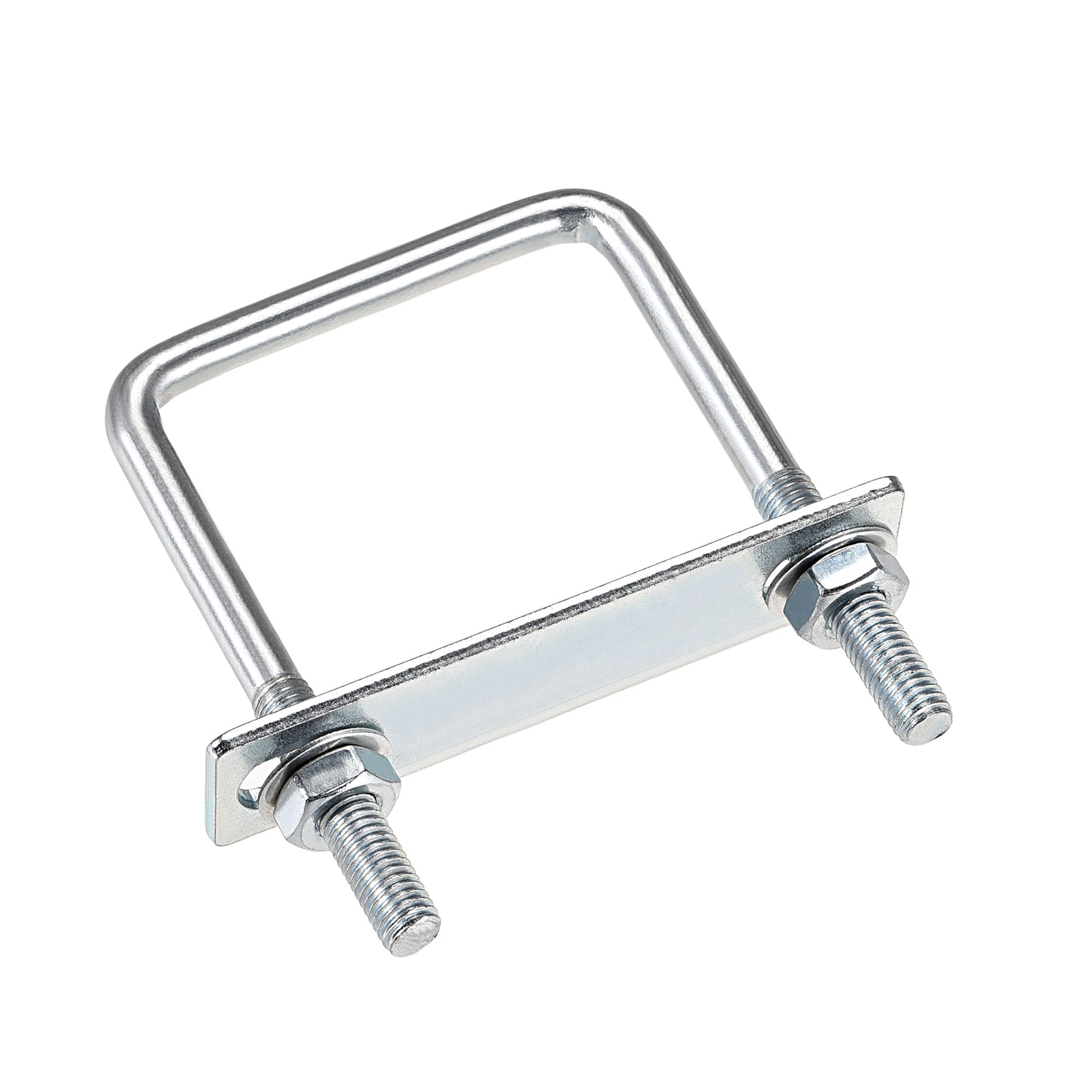 Unique Bargains Square U-Bolts 2-3/8inch(60mm) Inner Width 100mm Length Carbon Steel M8 with Nuts Frame Plate Round Washers 4 Sets