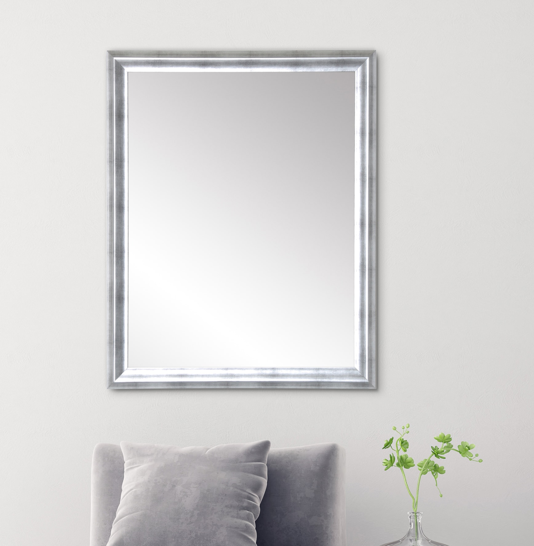 BrandtWorks 31-in W x 40-in H Silver/Antique Framed Wall Mirror in the ...