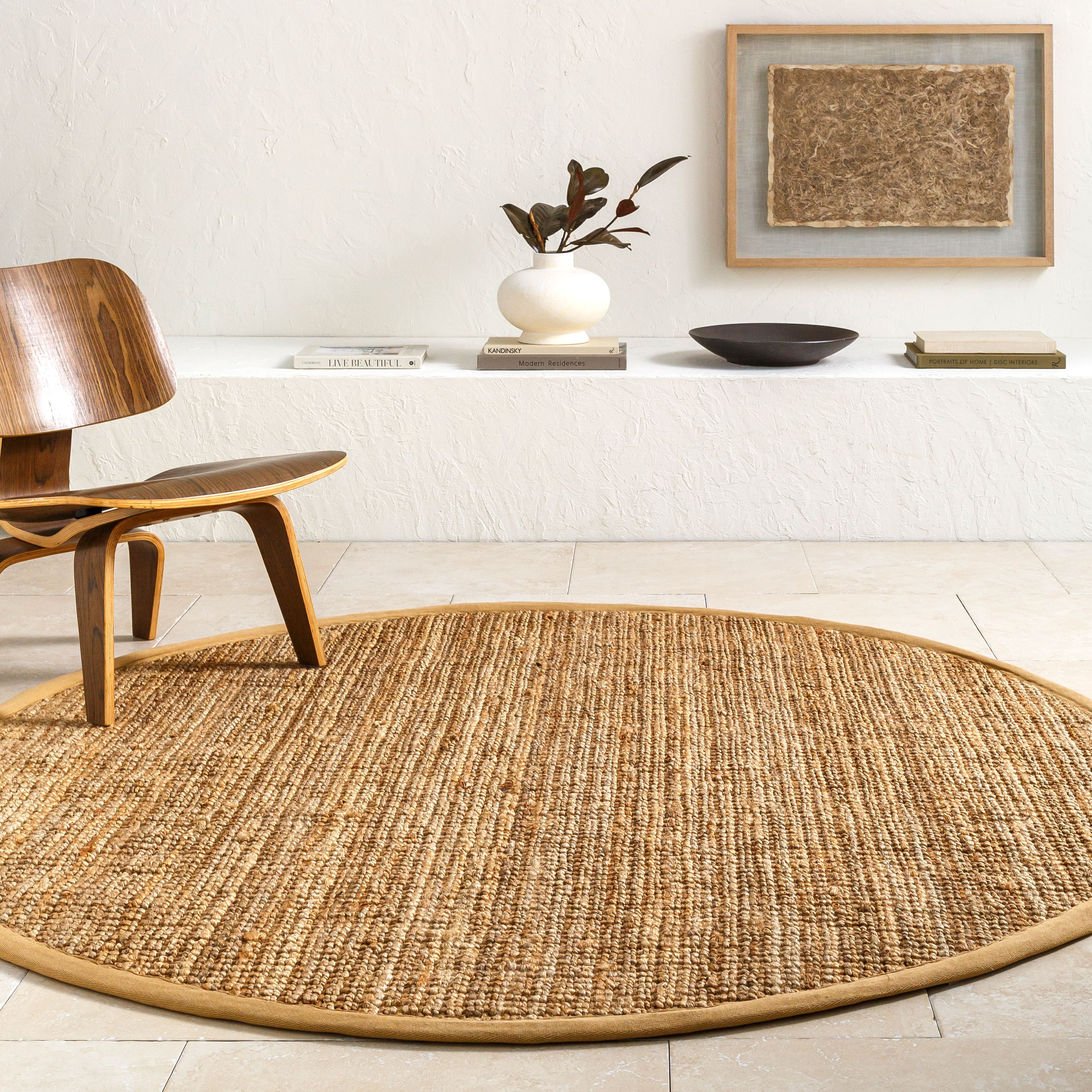 Livabliss Calla Round 8' Tan Jute Hand Woven Area Rug
