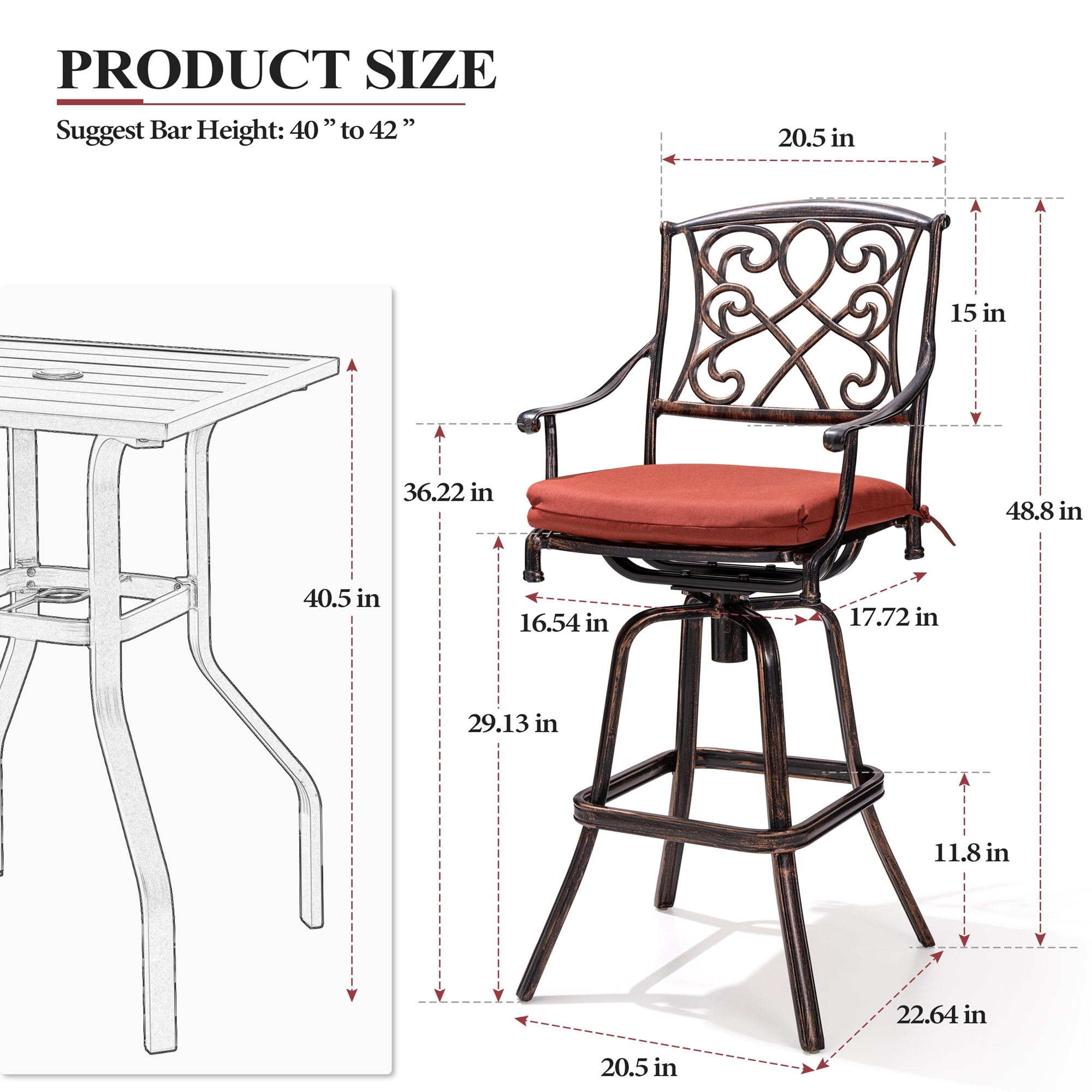 Crestlive Products CL-ST003RED Patio-Chairs - View #3