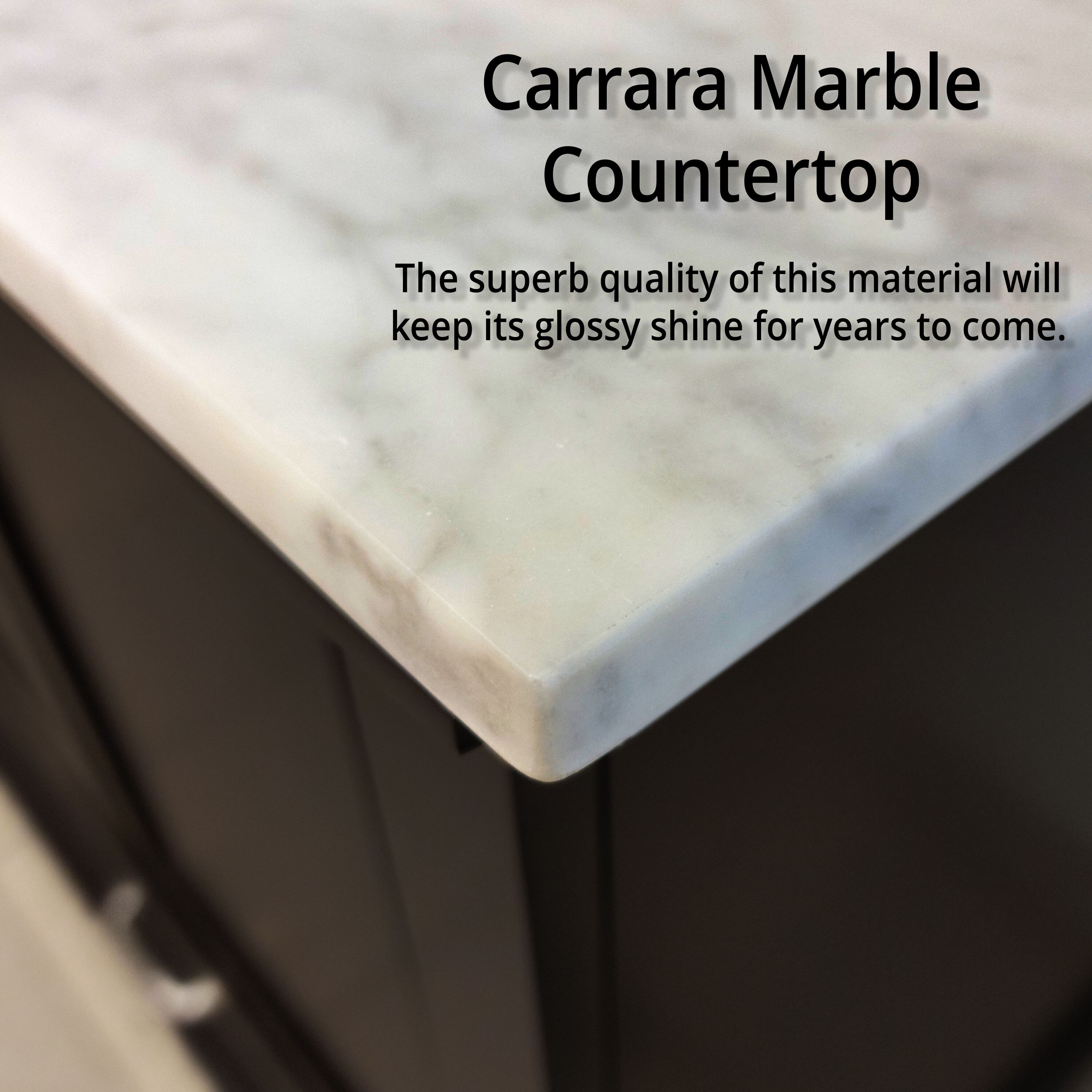Espresso Double Vanity with Carrara Marble Top and Sinks