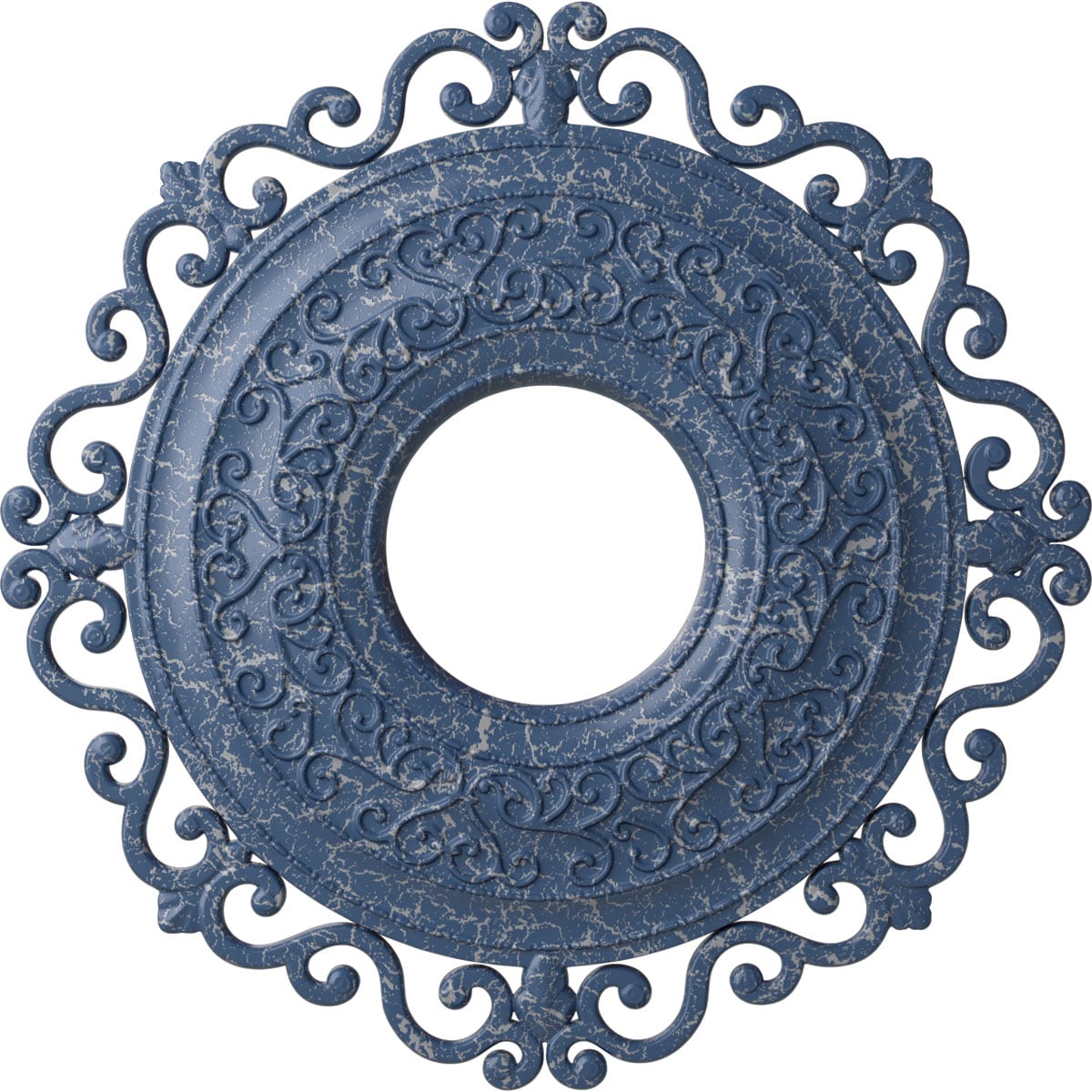 Ekena Millwork CM22ORAMC Orrington 22-in W x 22-in L Painted Americana Crackle Polyurethane Whole Ceiling Medallion