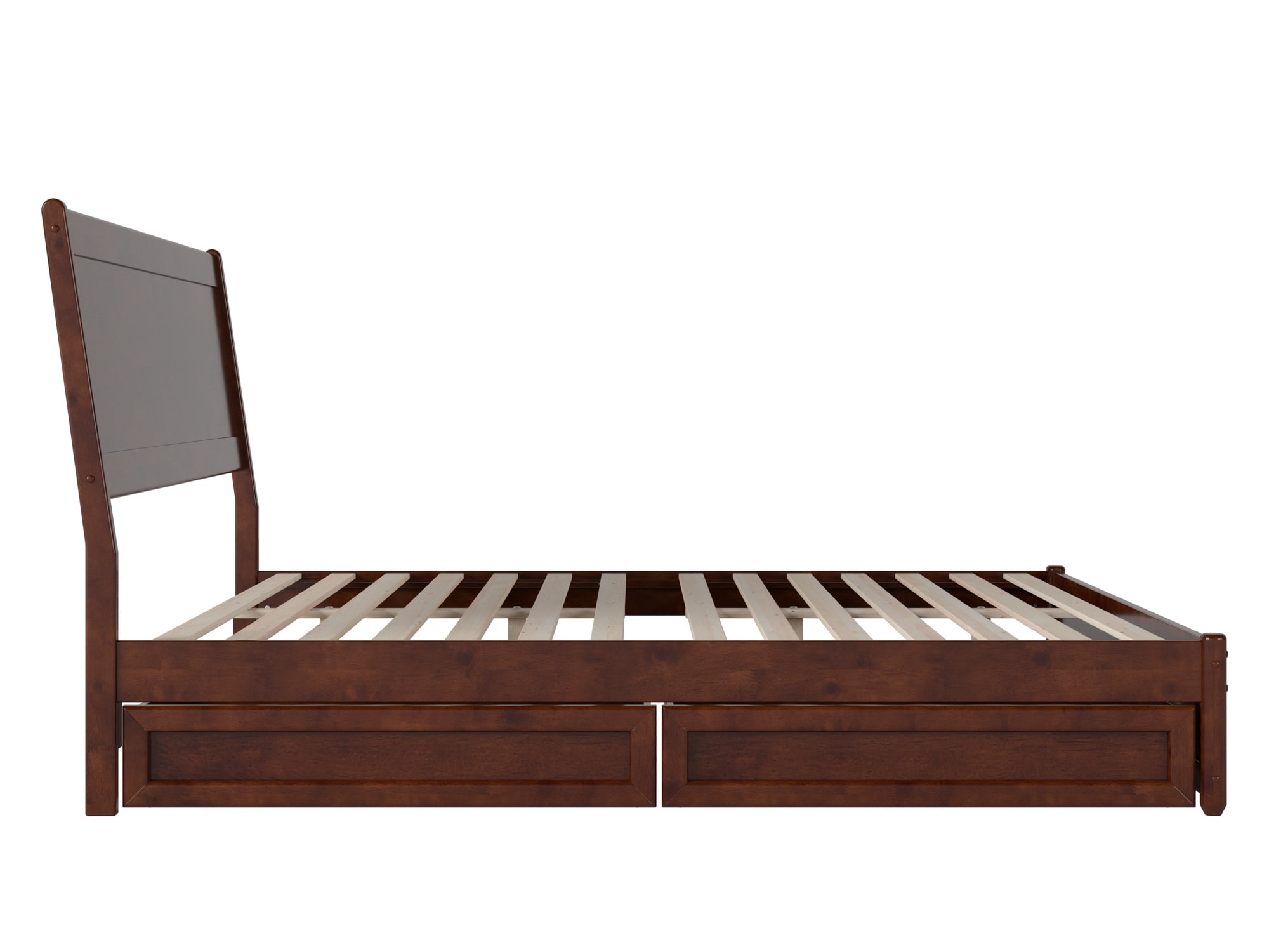 Casanova Dark Walnut King Wood Platform Bed with Storage Drawers
