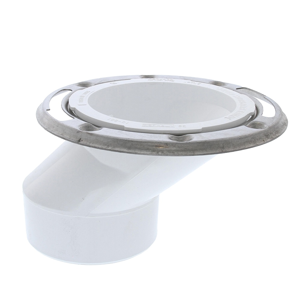 Jones Stephens C57434 3 X 4 PVC Overall Size Closet Flange W /Ss Ring Less Knockout