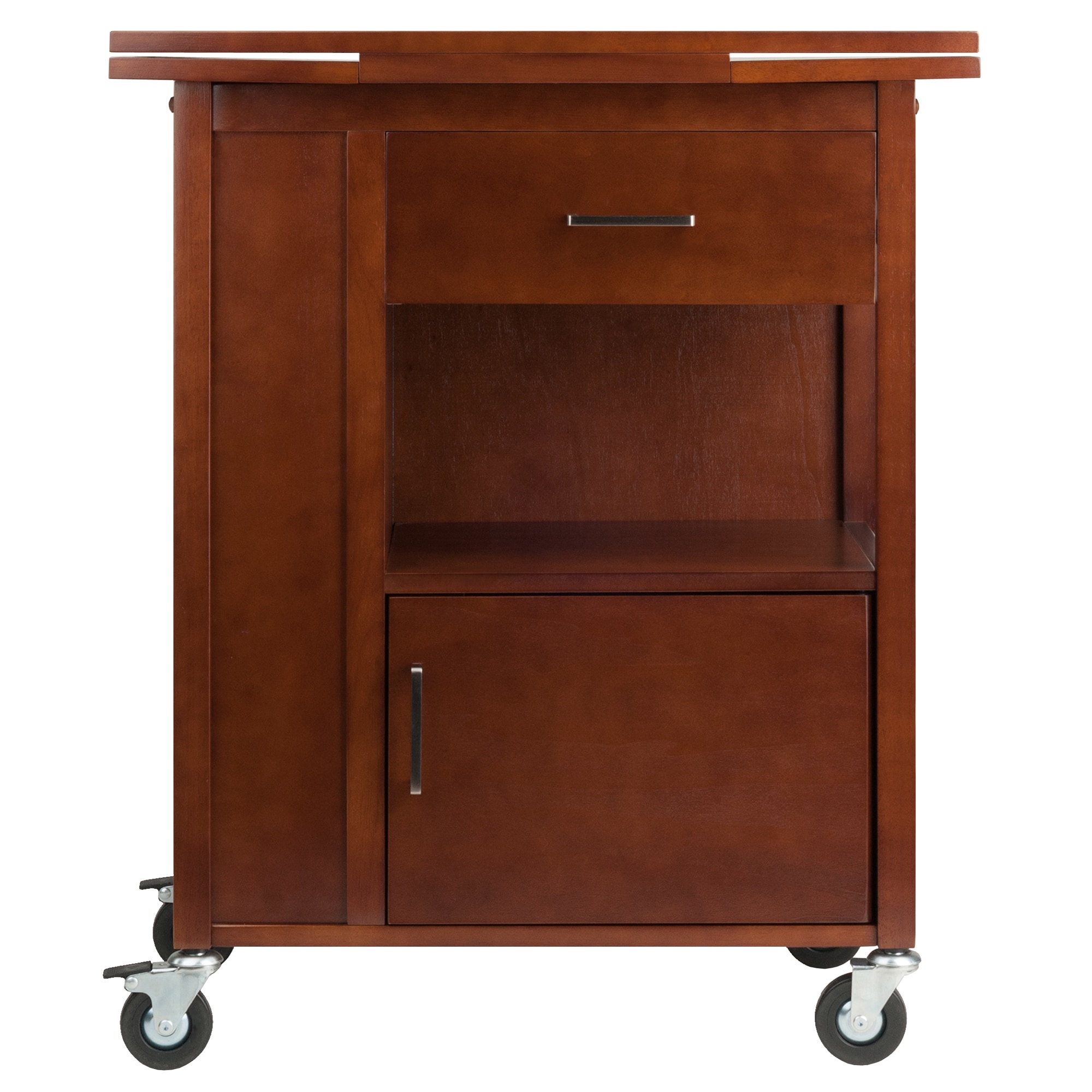 Winsome Wood Brown Wood Base With Wood Top Rolling Kitchen Cart 18 35   17751566 