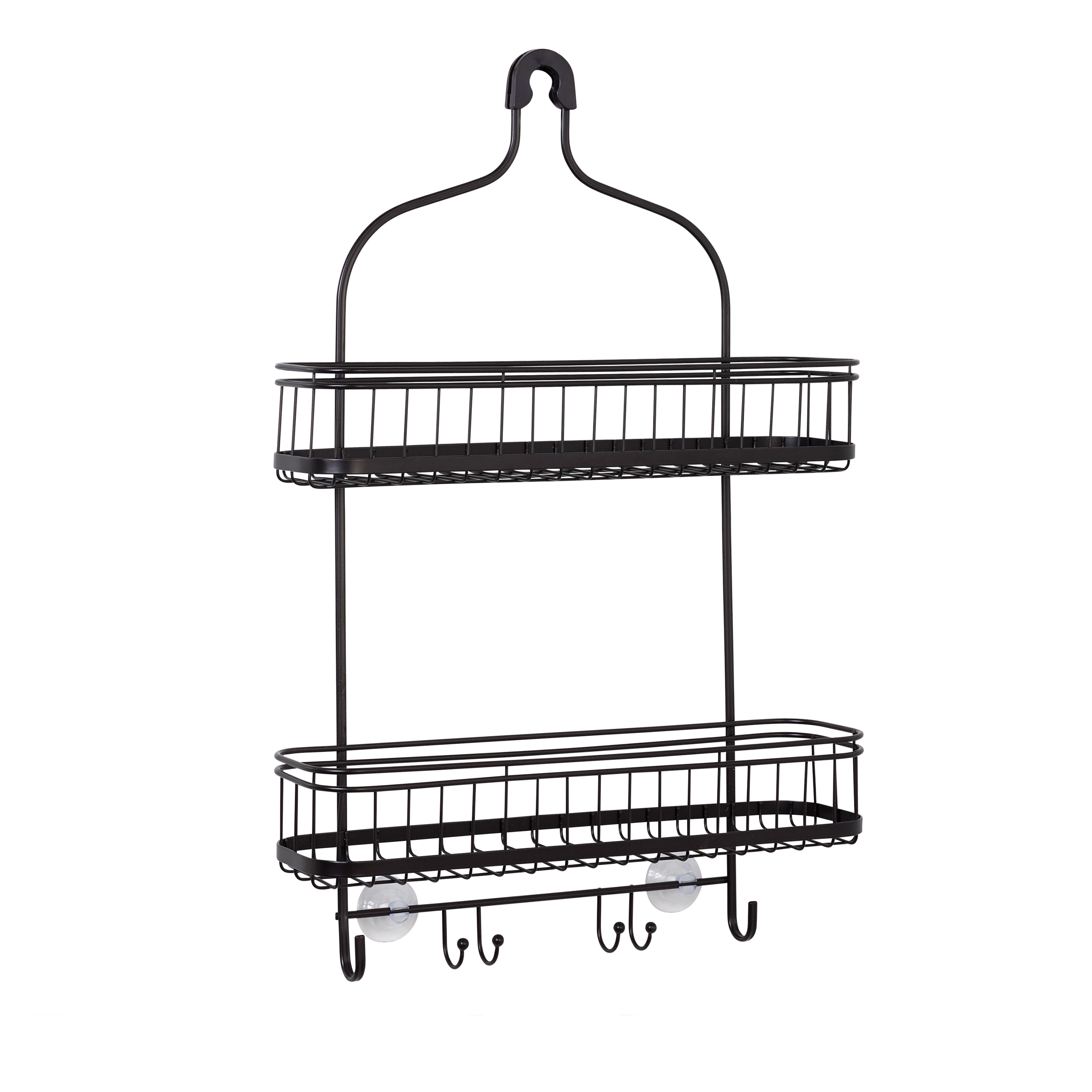 Zenna Home E7541HB Bronze Steel 2 -Shelf Hanging shower caddy 16-in x 4.3-in x 24-in