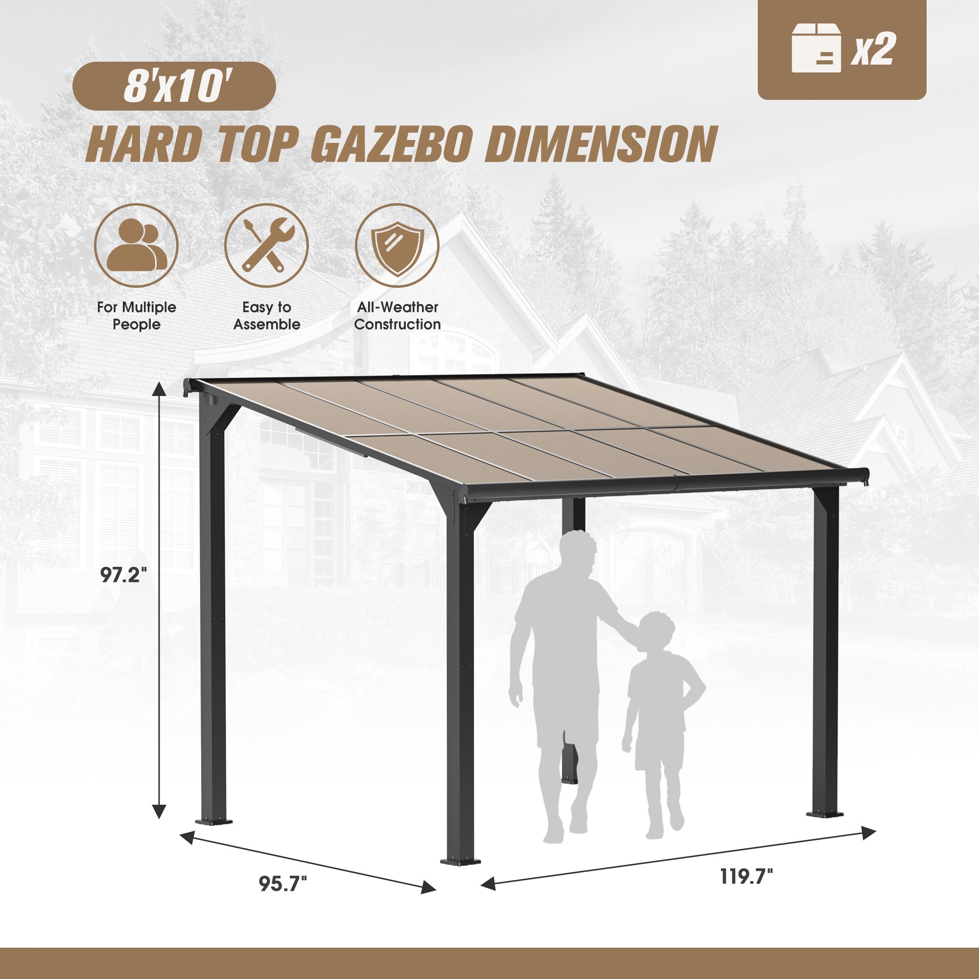 Mondawe MD-HG61B1374 Wood-Resin-Gazebos - View #3