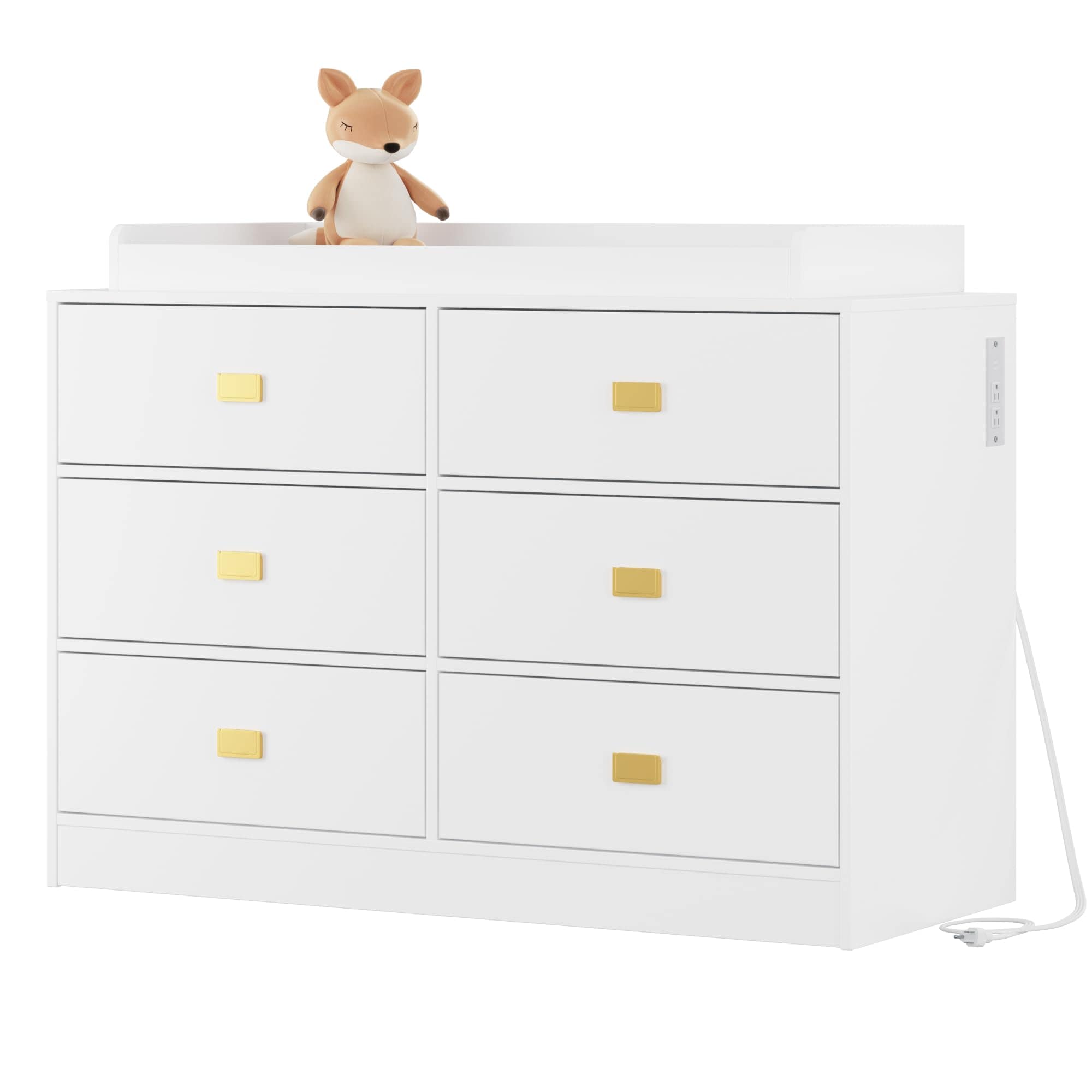 Garvee Nursery Dresser Diaper Changing Station with Soft Changing Pad and Removable Top