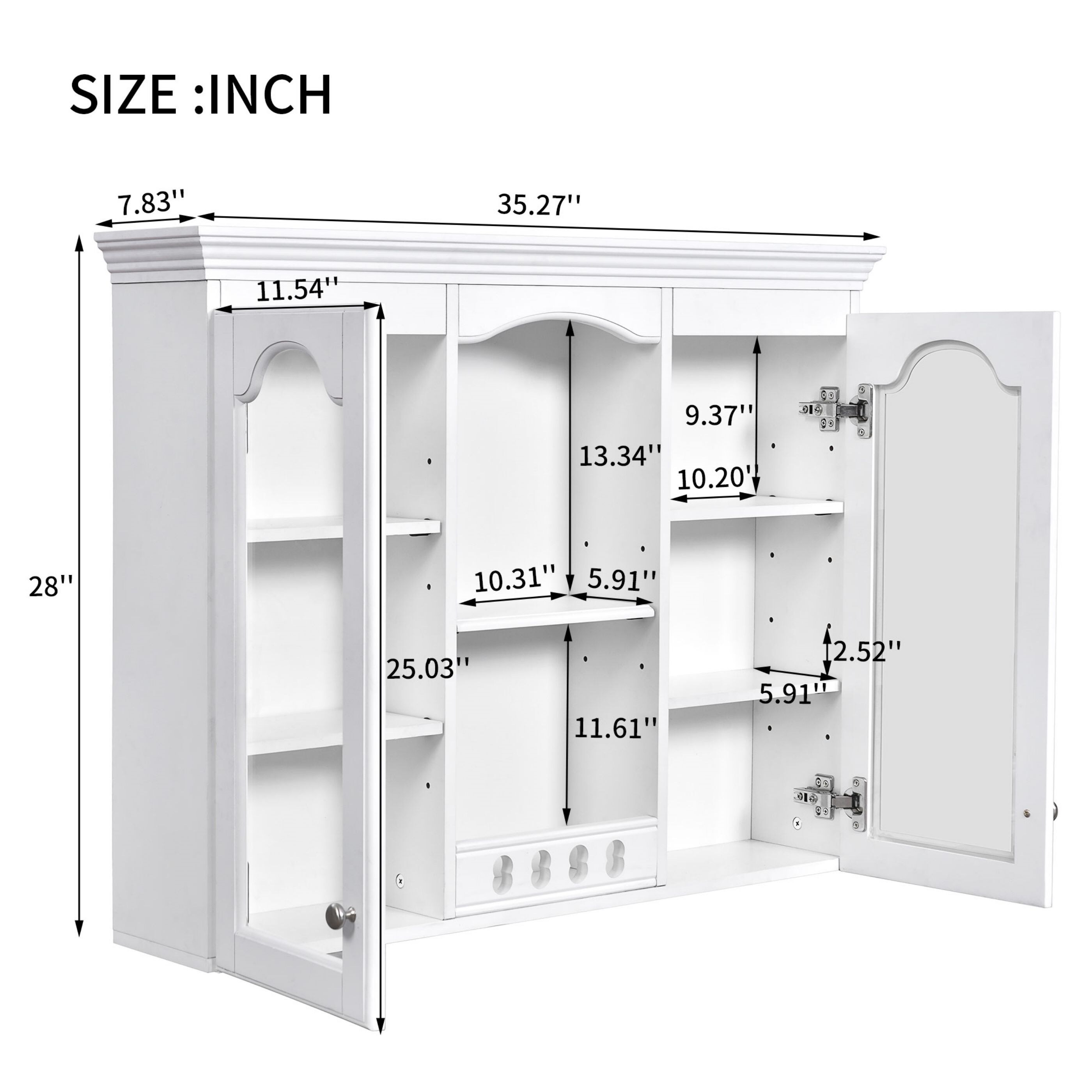 WELLFOR GIZBIT007Q Bathroom-Medicine-Cabinets - View #3