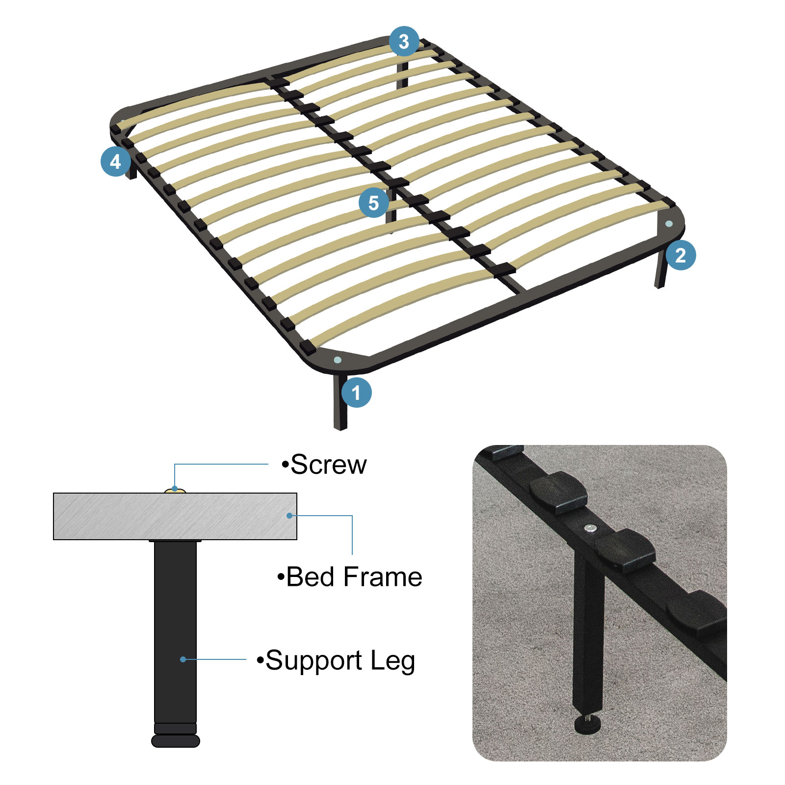 Unique Bargains S26011300UX6299 Bed-Rails - View #4