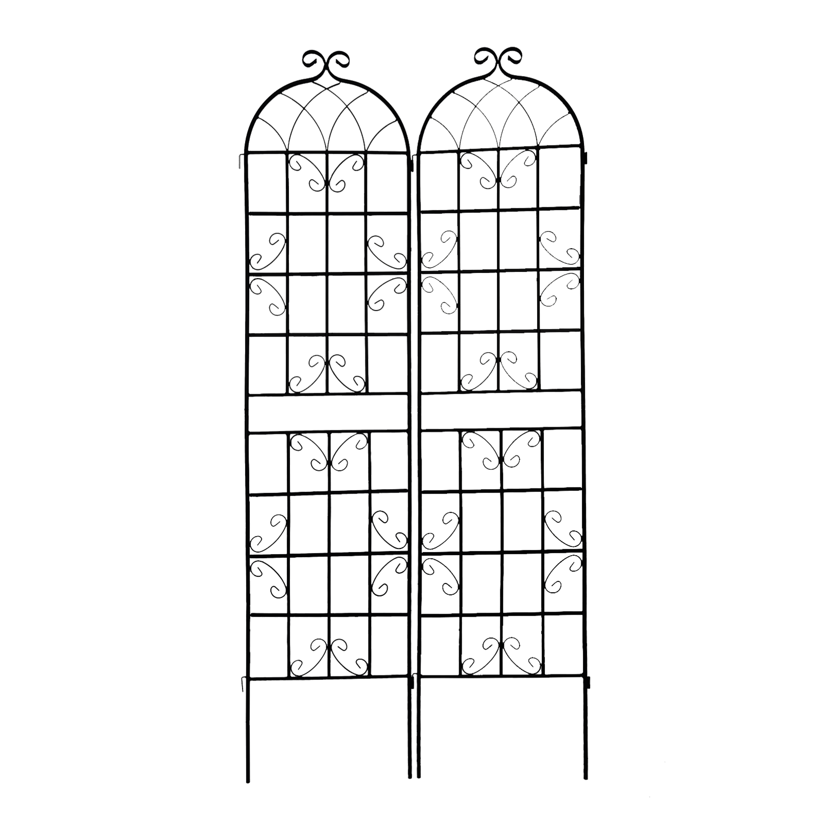 Kahomvis GDLIFE-QPT2-502 Garden Trellis 20-Inches W x 86.7-Inches H Cream White Iron Garden Trellis For Climbing Plants For Cucumbers For Roses For Tomatoes