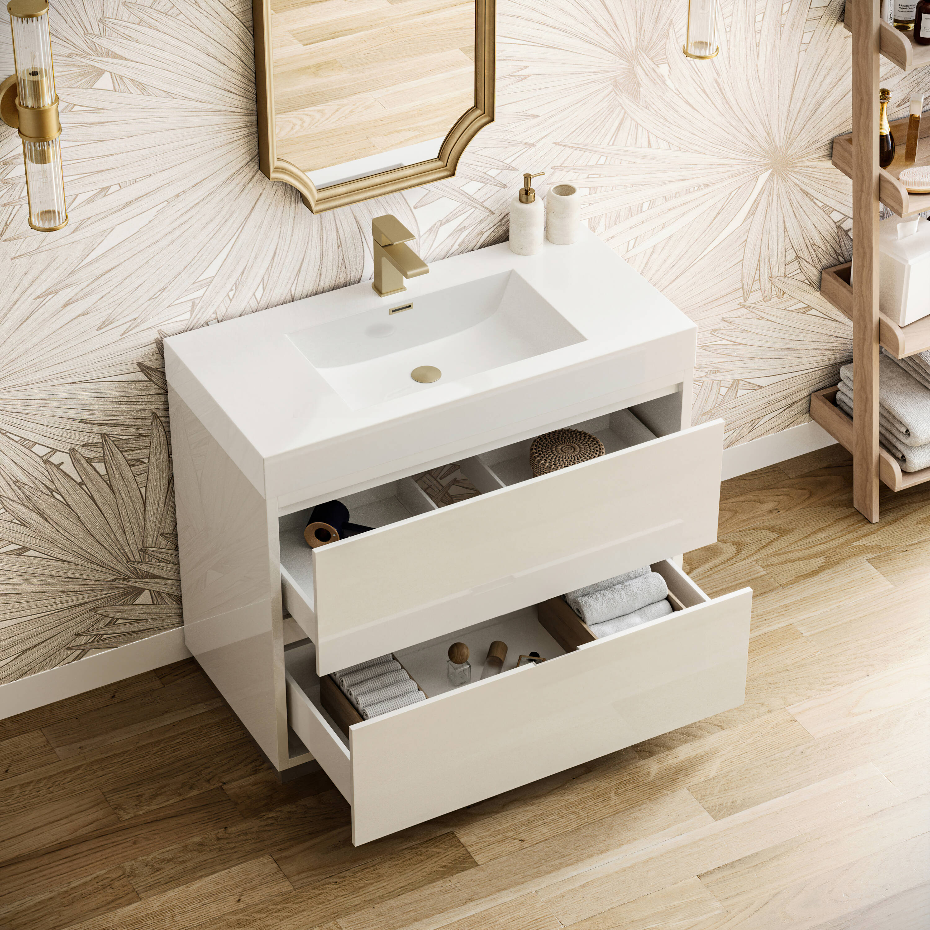 Fresca FCB8442WH-I Bath-Vanity-Combo - View #3