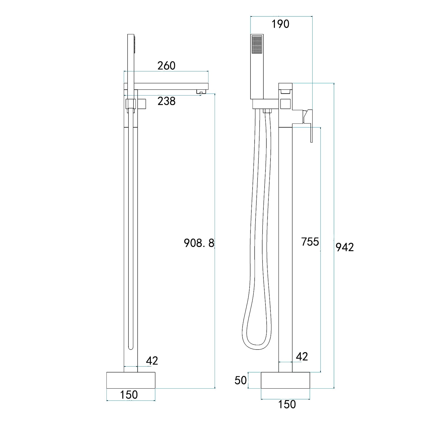 Topcraft FF011MB Roman-Tub-Faucets - View #6