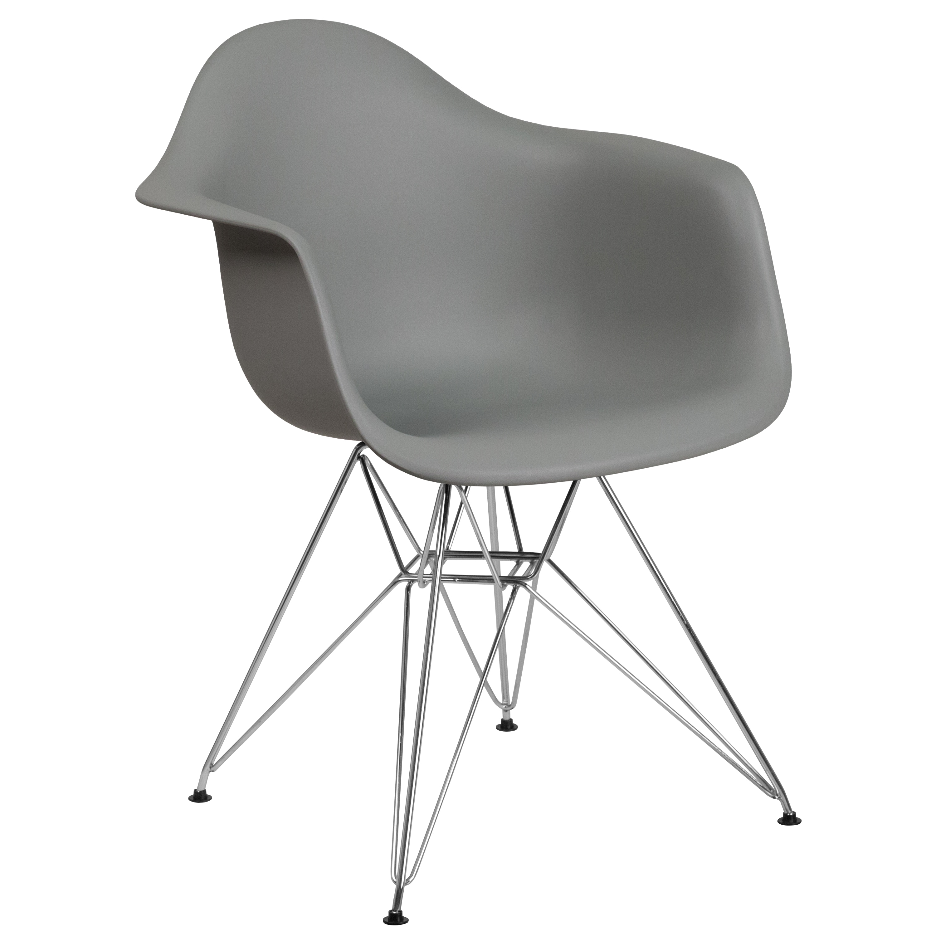 Flash Furniture 889142209775 Alonza Modern Moss Gray Plastic Accent Chair