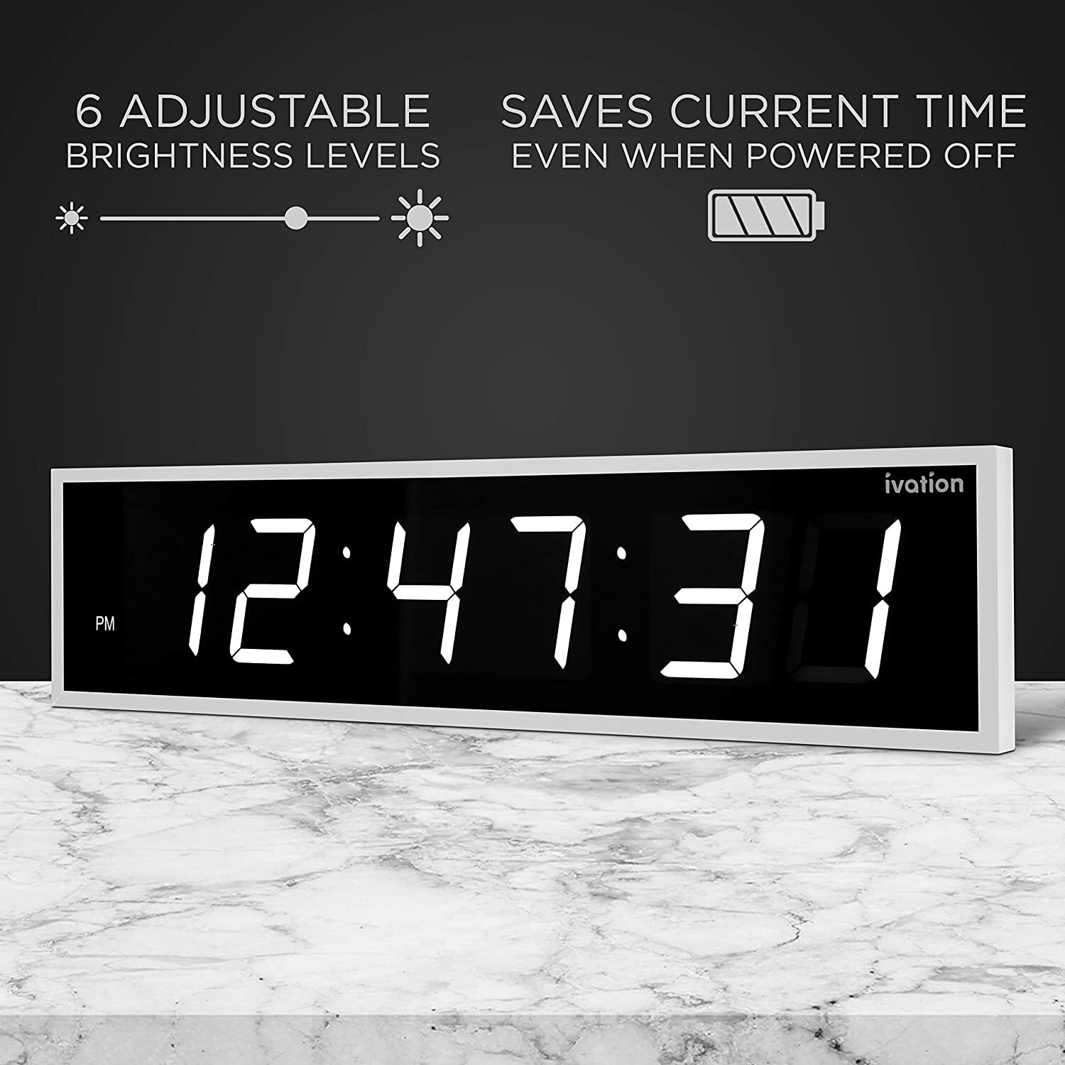 Ivation JID0124TWHT Indoor-Outdoor-Clocks - View #4
