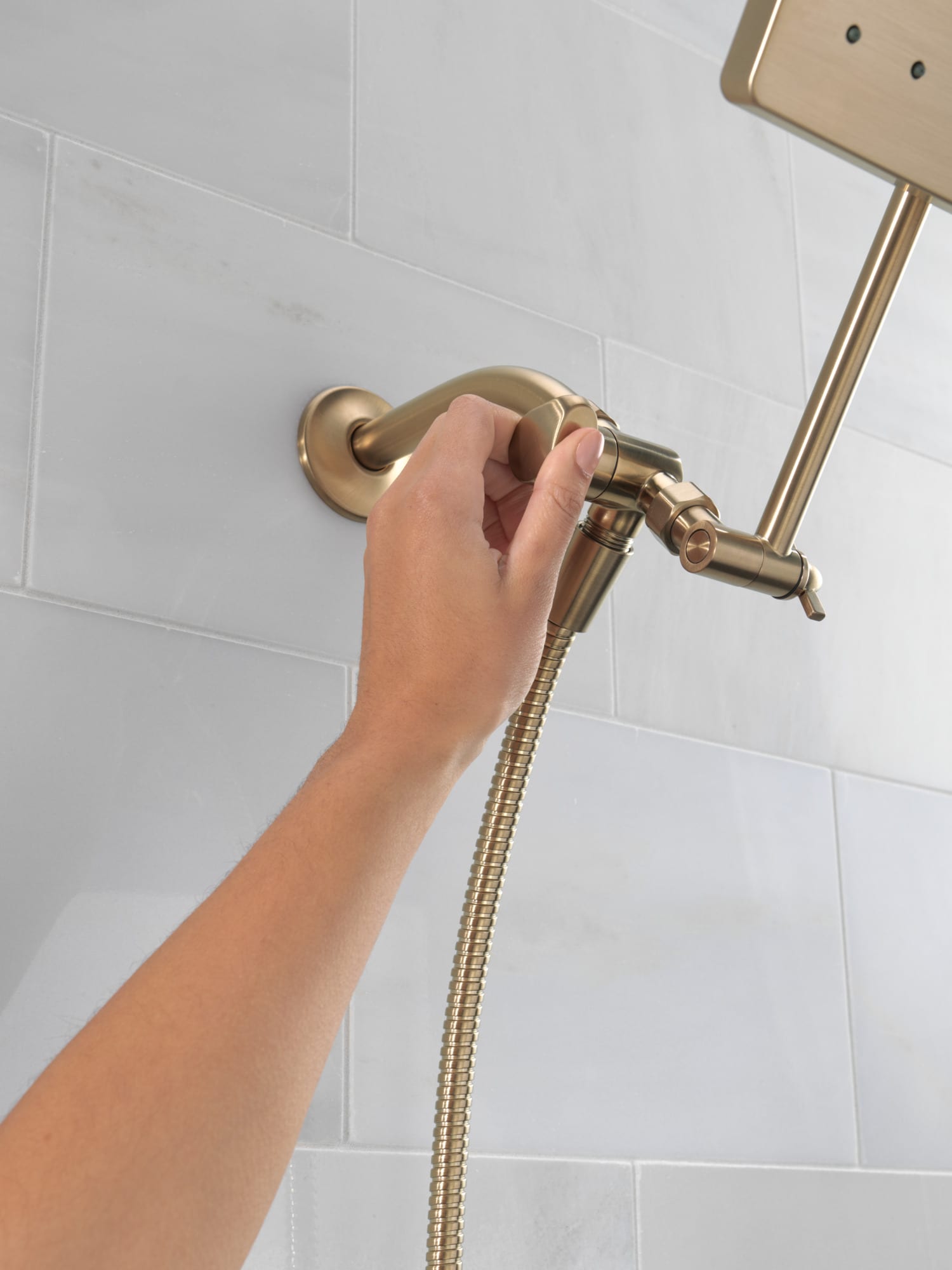 Champagne Bronze 10-inch Raincan Shower Head and Handheld Combo