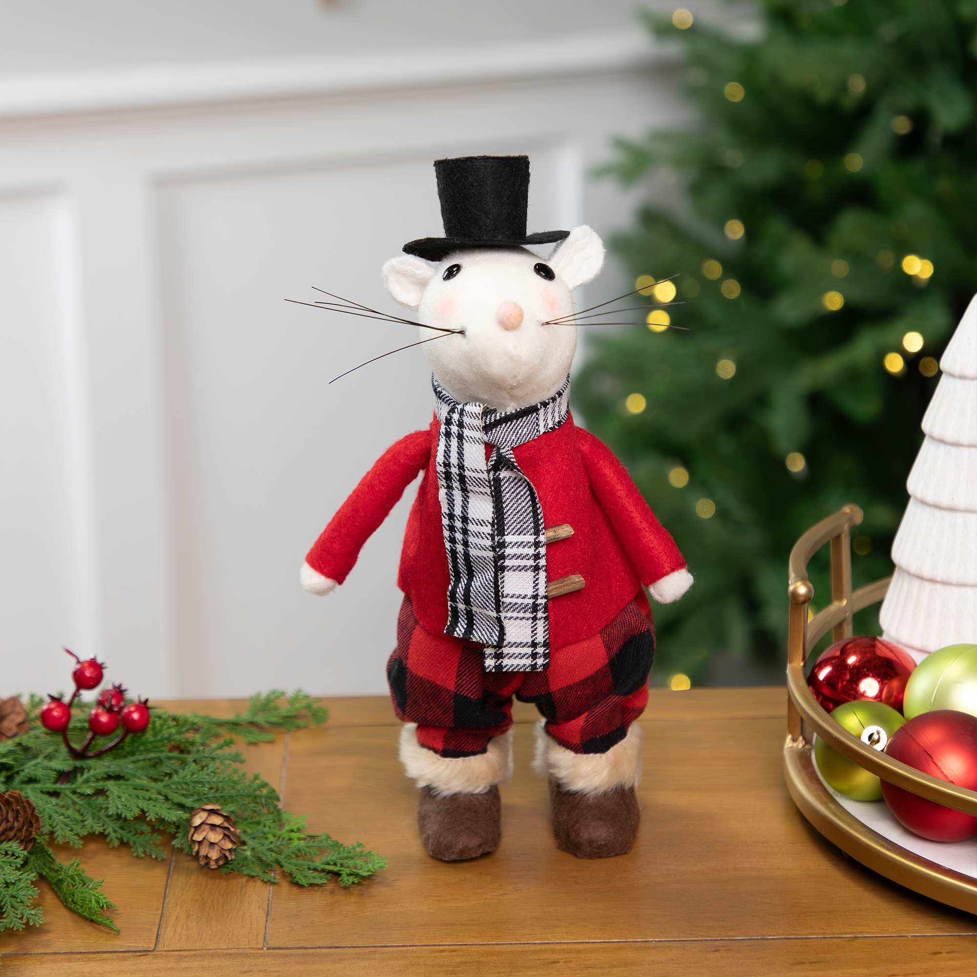 Winter Mouse Christmas Tabletop Figure - 11 inch