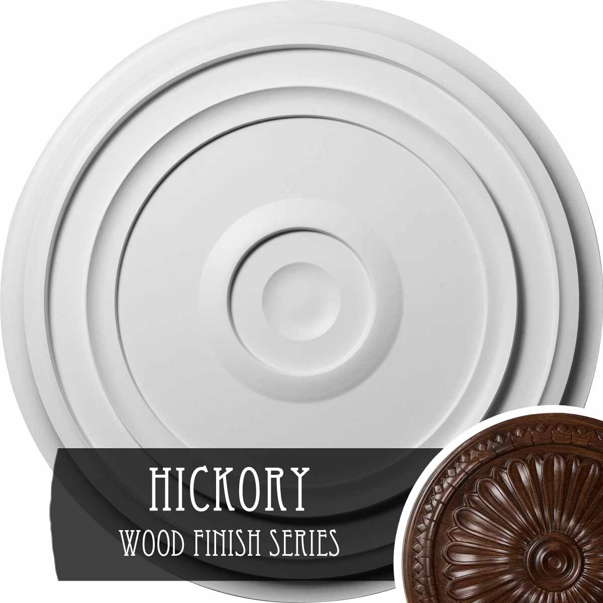 Ekena Millwork CM24REHIS Traditional Reece 24.375-in W x 24.375-in L Hickory Polyurethane Ceiling Medallion
