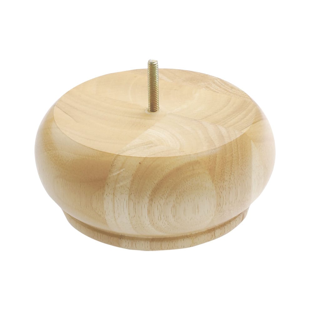 Unfinished Solid Hardwood Round Bun Foot Sofa Leg