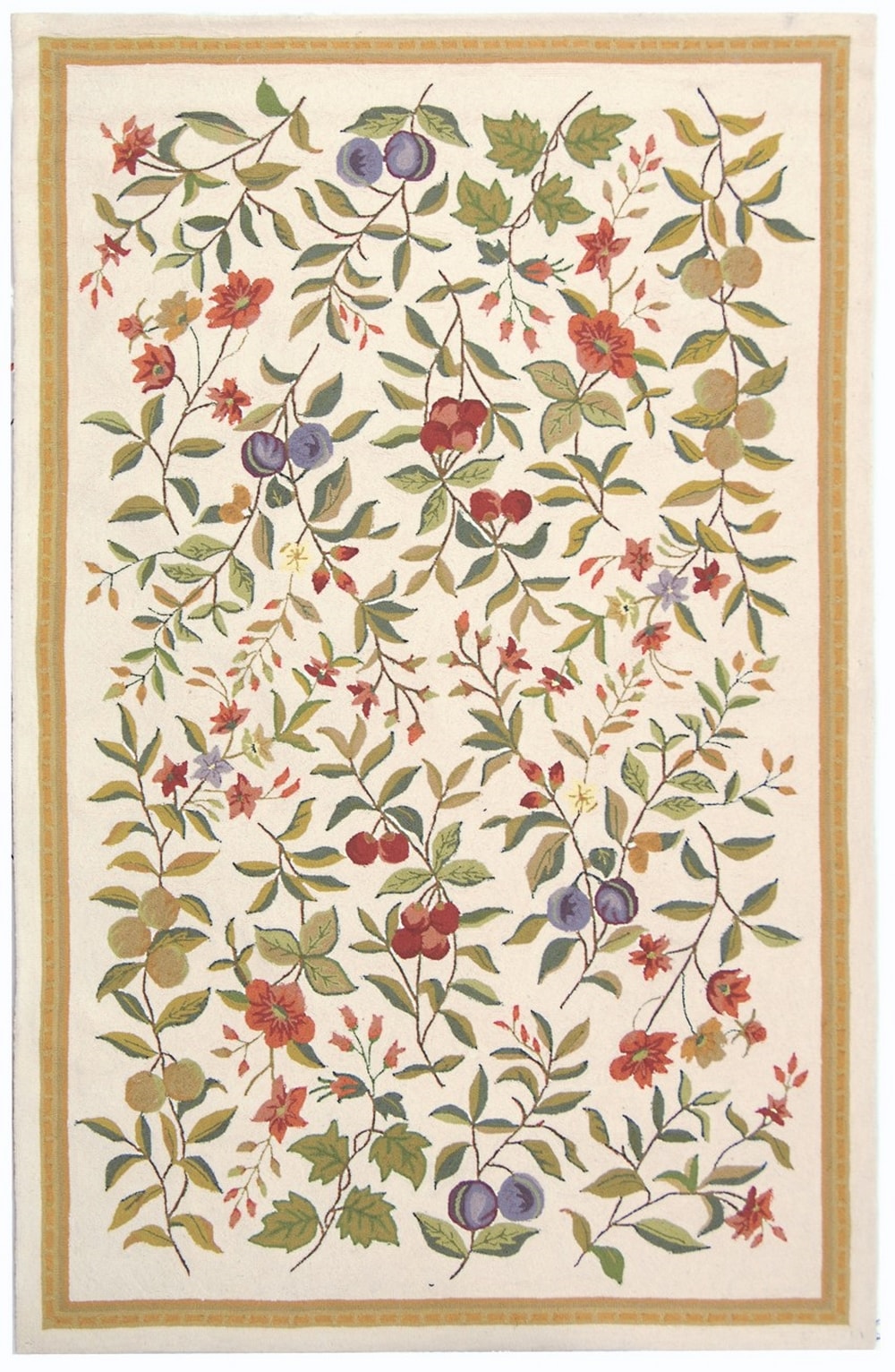 Safavieh HK210A-5 Chelsea Gardenia 5 x 8 (ft) Hooked Wool Ivory Rectangular Indoor Floral/Botanical Area rug