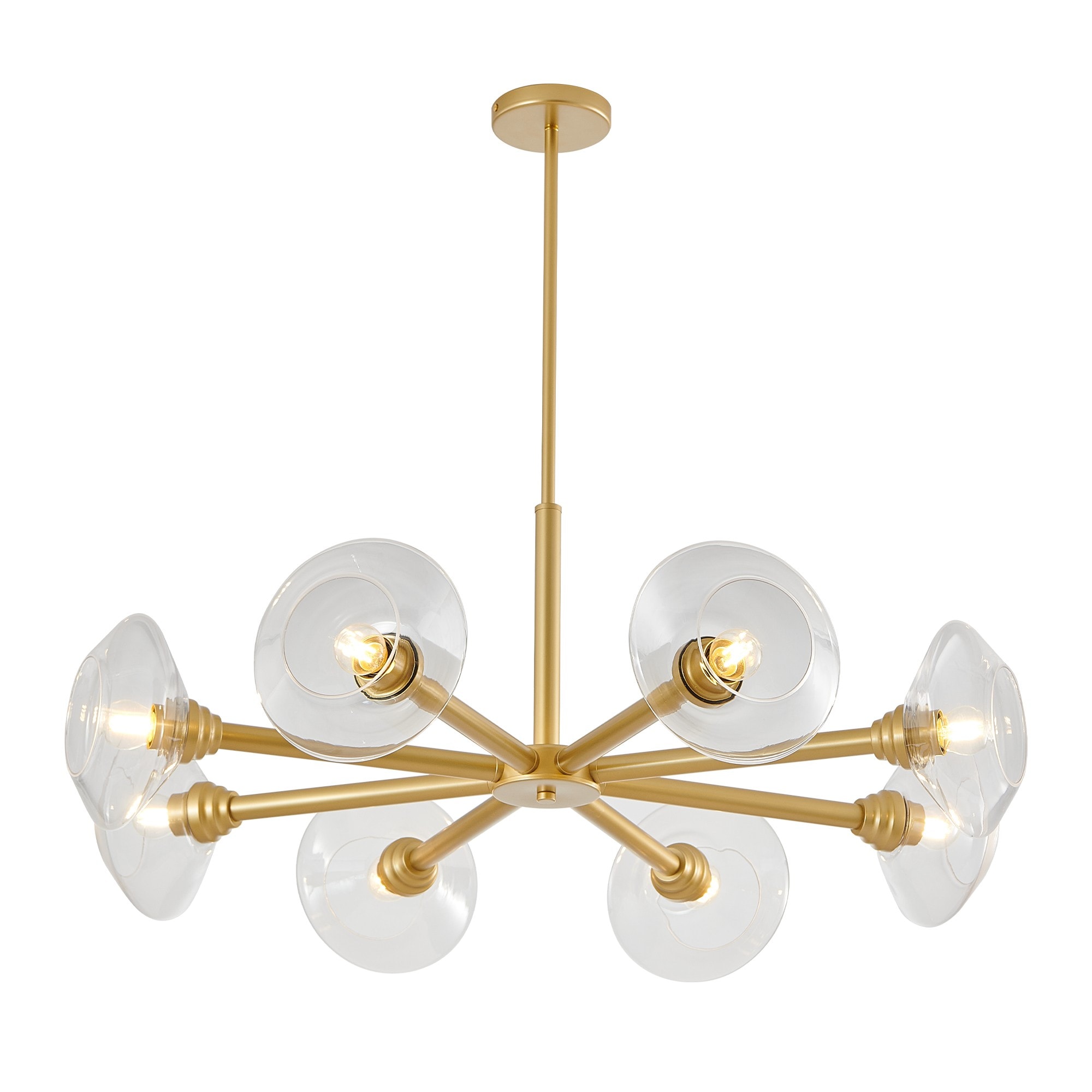 ToolCat BZ-3-123-SN 8 -Light Clear Modern/contemporary For Use in Bedrooms, Dining Rooms, Foyers, Kitchens, Living Rooms Chandelier