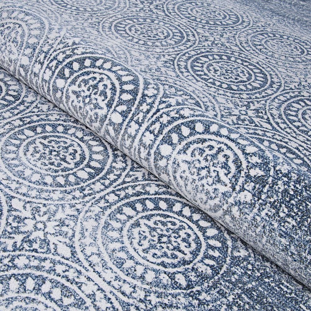 Slate Blue & Pearl Reversible Handmade Area Rug - 6'6" x 9'6"