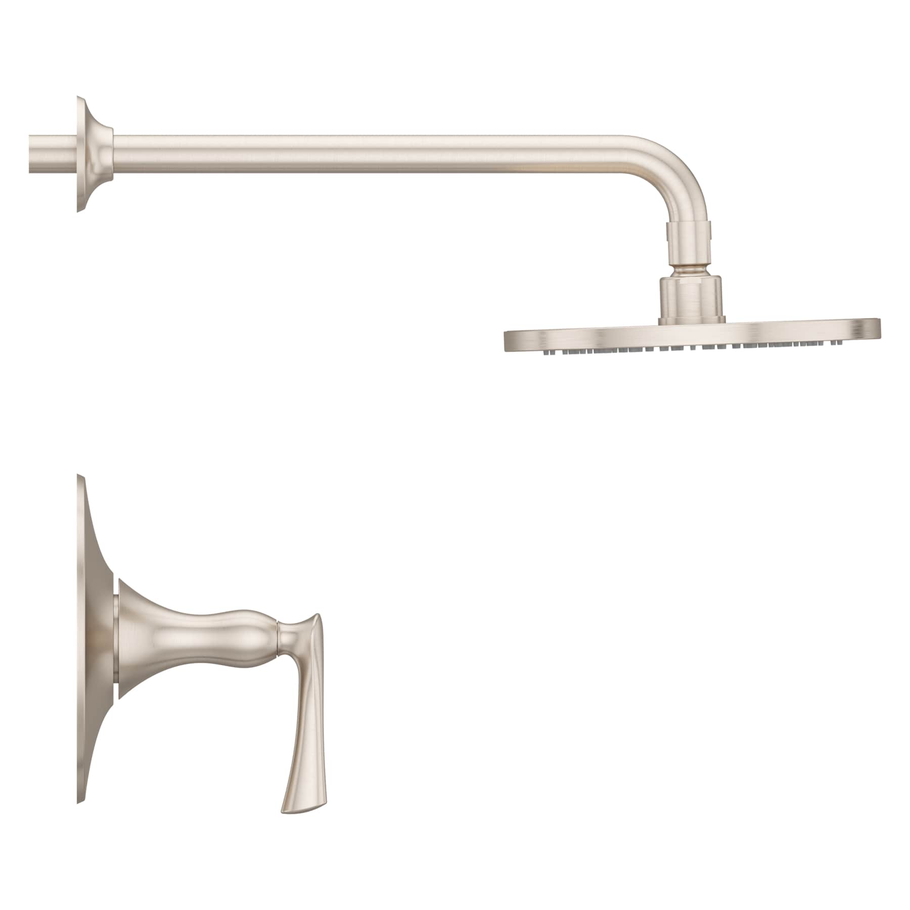 Brushed Nickel Rainfall Wall Mounted Shower Faucet