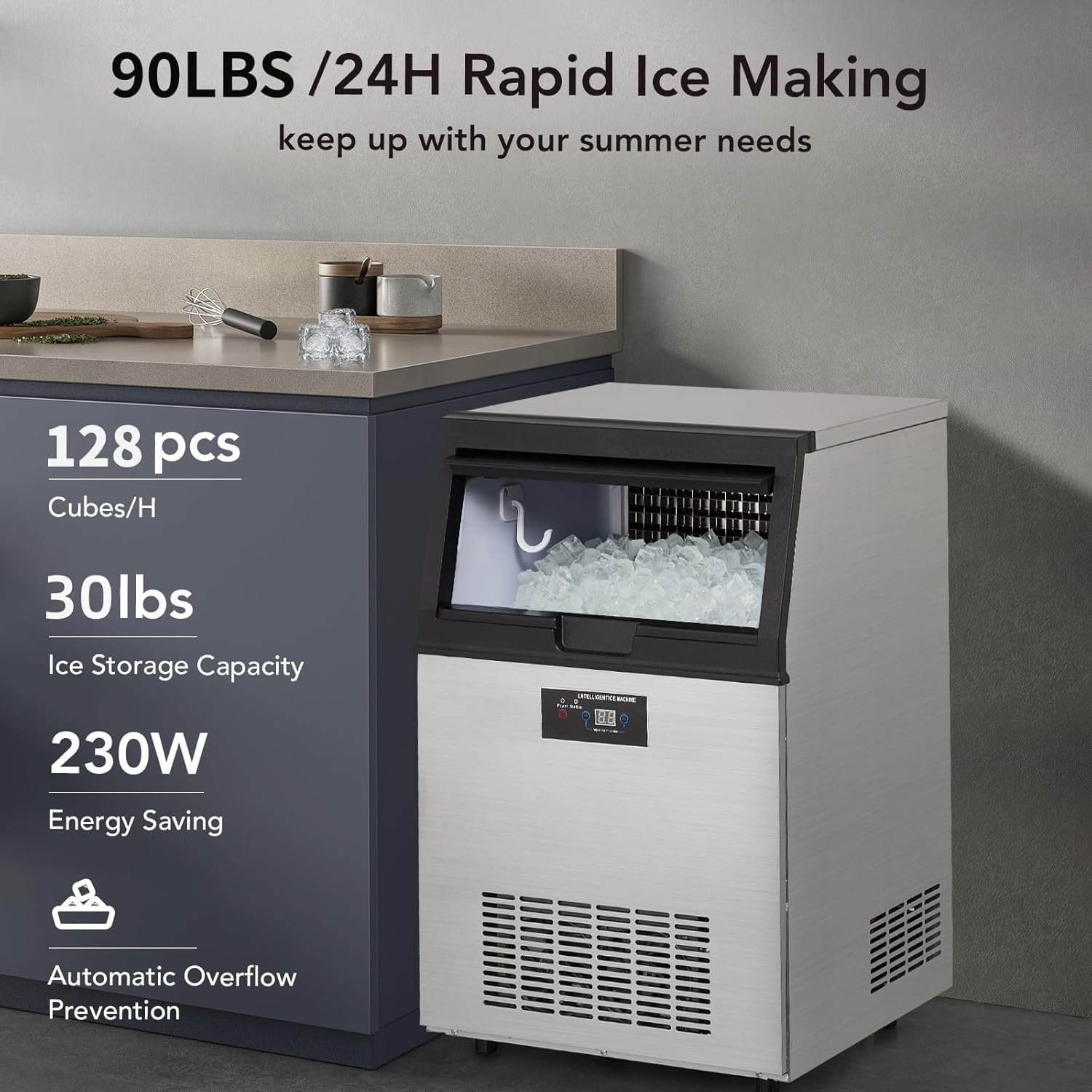 Qeetex LHF-ZBJ-PHO-0YHIDZ43 Commercial-Ice-Makers - View #2
