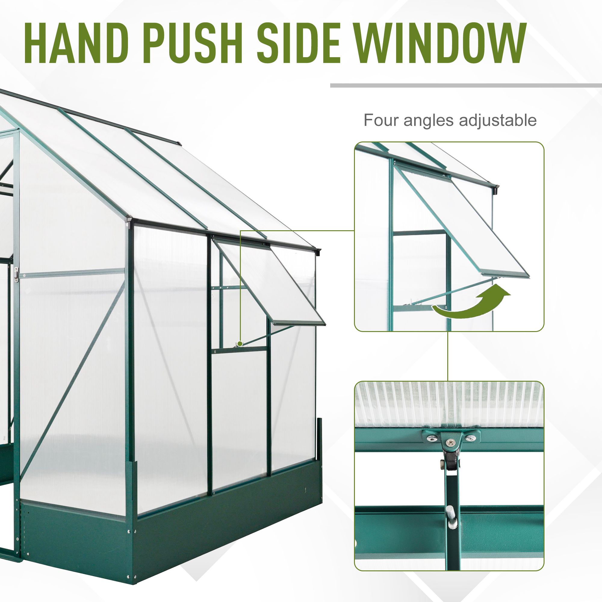 Outsunny 6-ft L x 6-ft W x 7-ft H Green Greenhouse in the Greenhouses ...