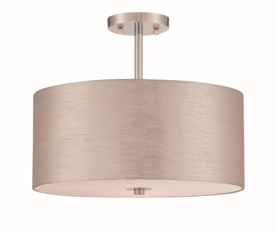 Lite Source LS-5570CSIL Silvain 3-Light 16-in Chrome Flush Mount Light