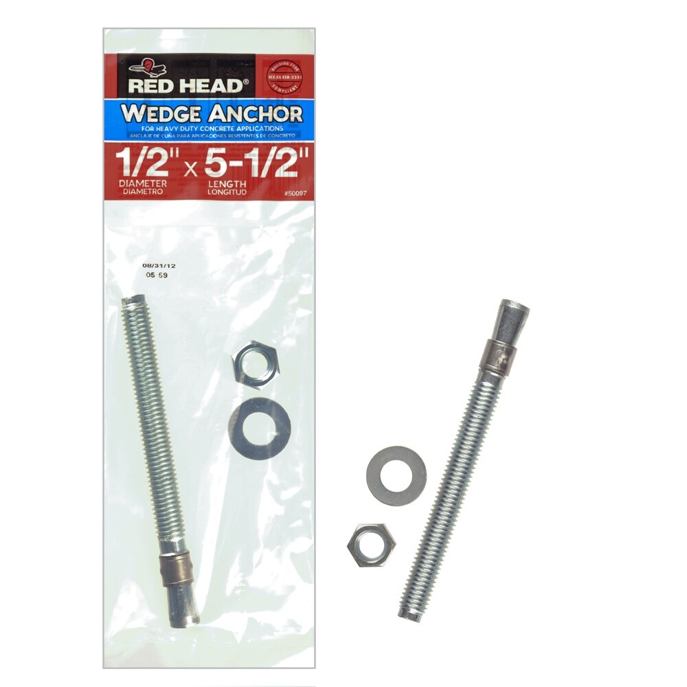 Red Head 50097 1/2-in x 5-1/2-in Concrete Wedge Anchors (