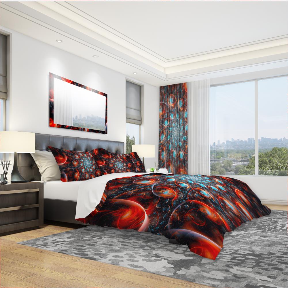 Designart BED3012-Q 3 -Piece Blue Queen Duvet cover Set