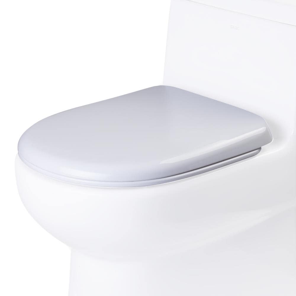 EAGO R-351SEAT Plastic White Elongated Soft Close Toilet Seat