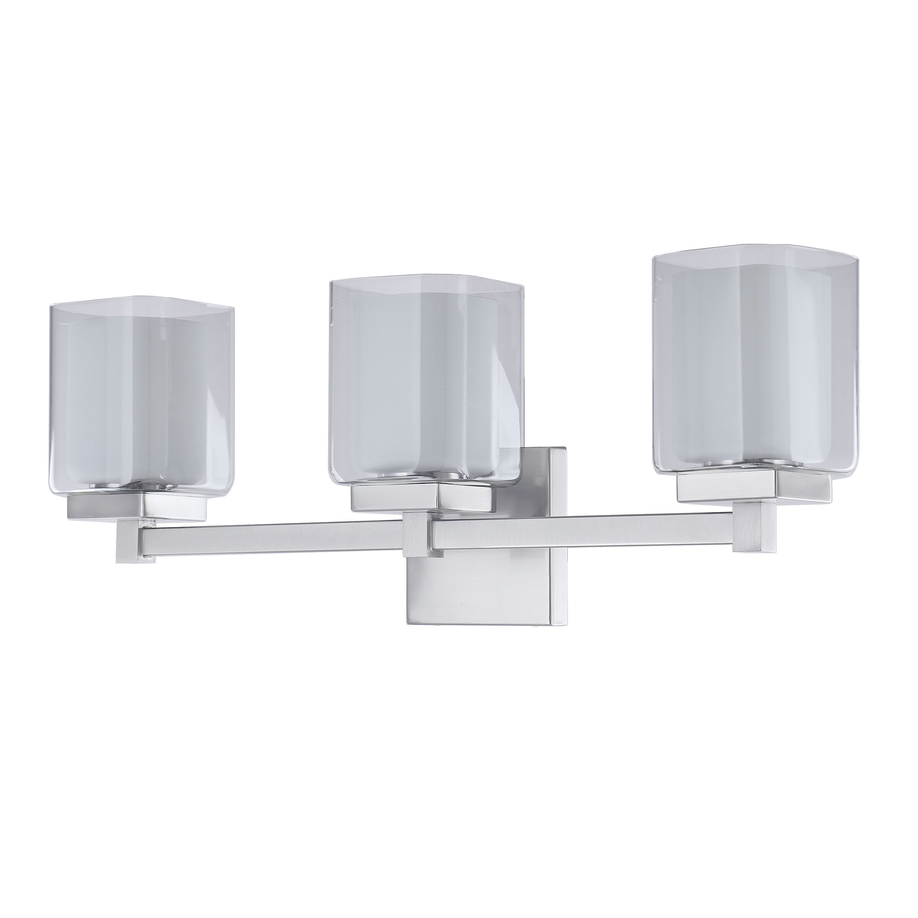 Satin Nickel 24" Vanity Light with Clear Glass Shades