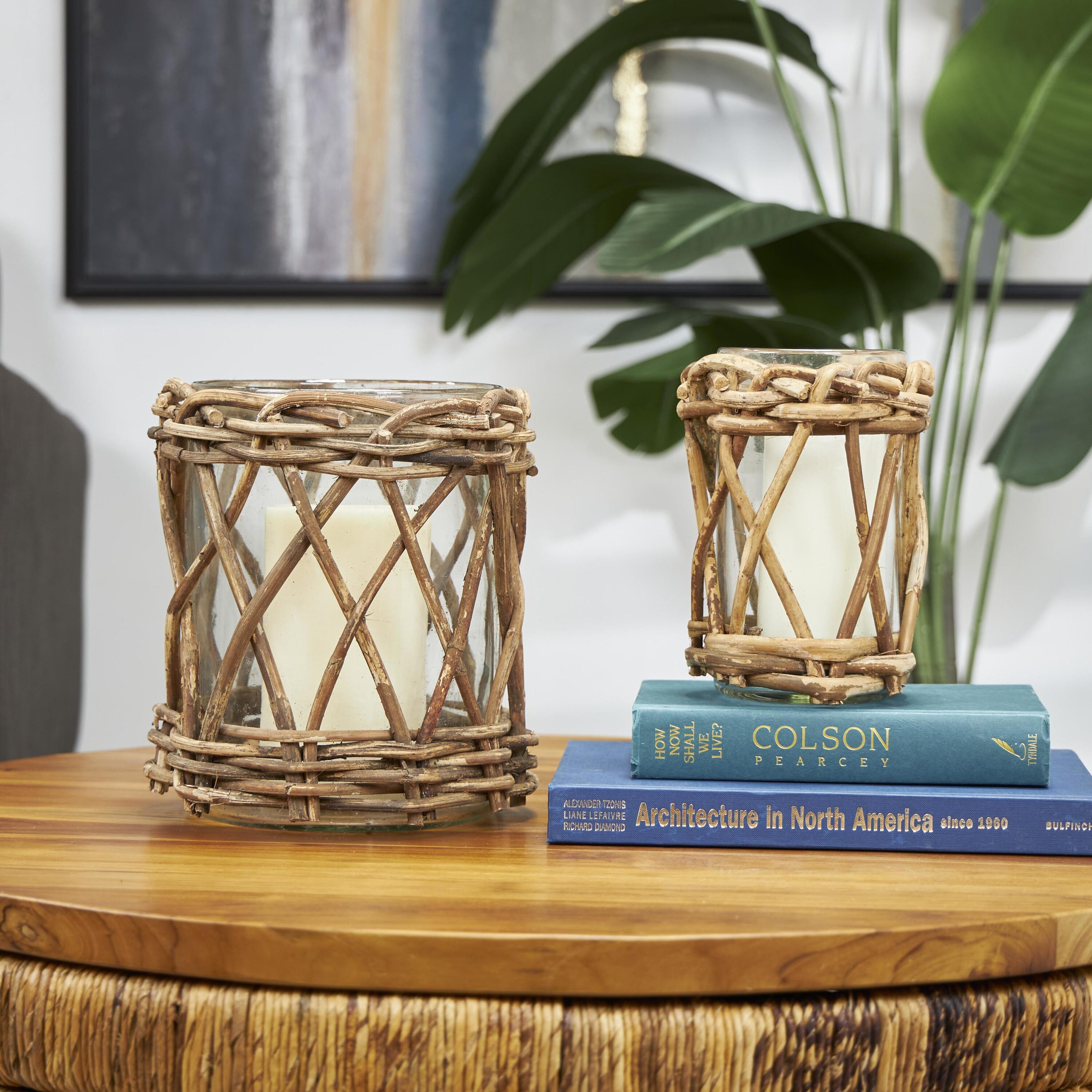 Grayson Lane 820214 2 Candle Glass Pillar Candle Holder
