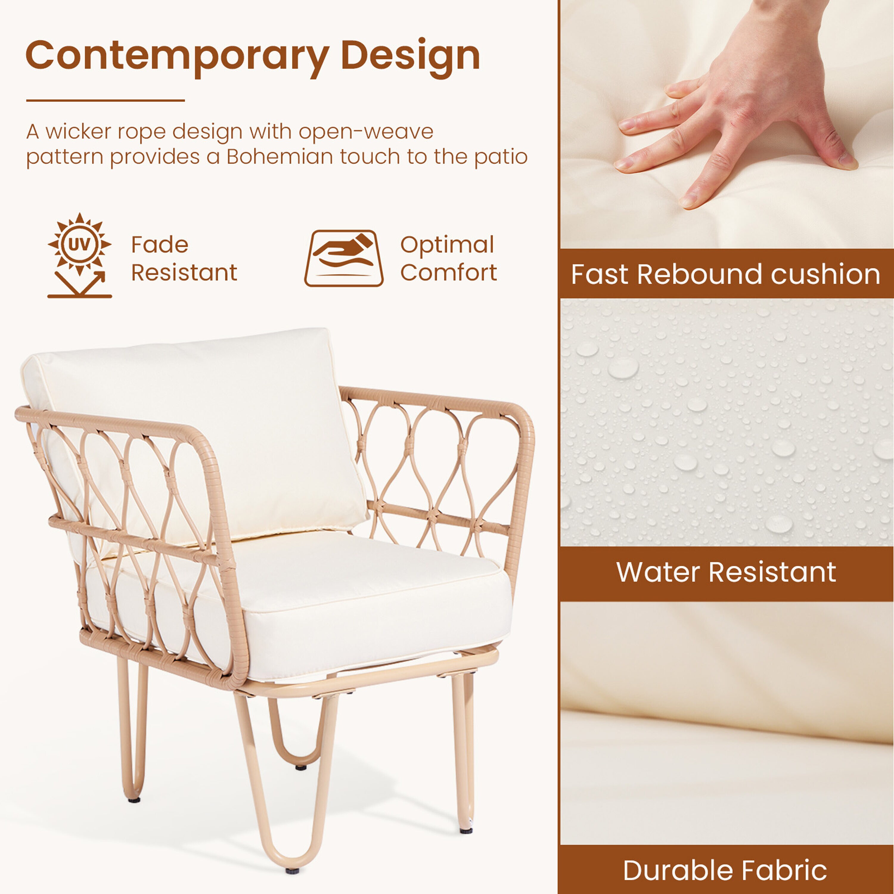 JEAREY TBLH04-BEIGE Patio-Conversation-Sets - View #6