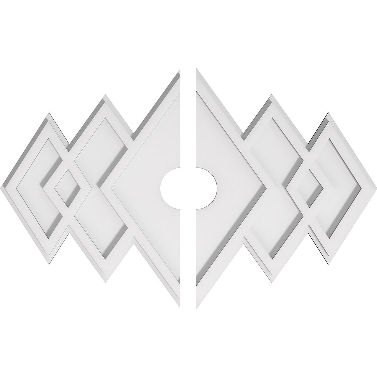 Ekena Millwork CMP26X17ZE2-03000 Zoe 26-in W x 17.375-in L Contemporary PVC Split Ceiling Medallion