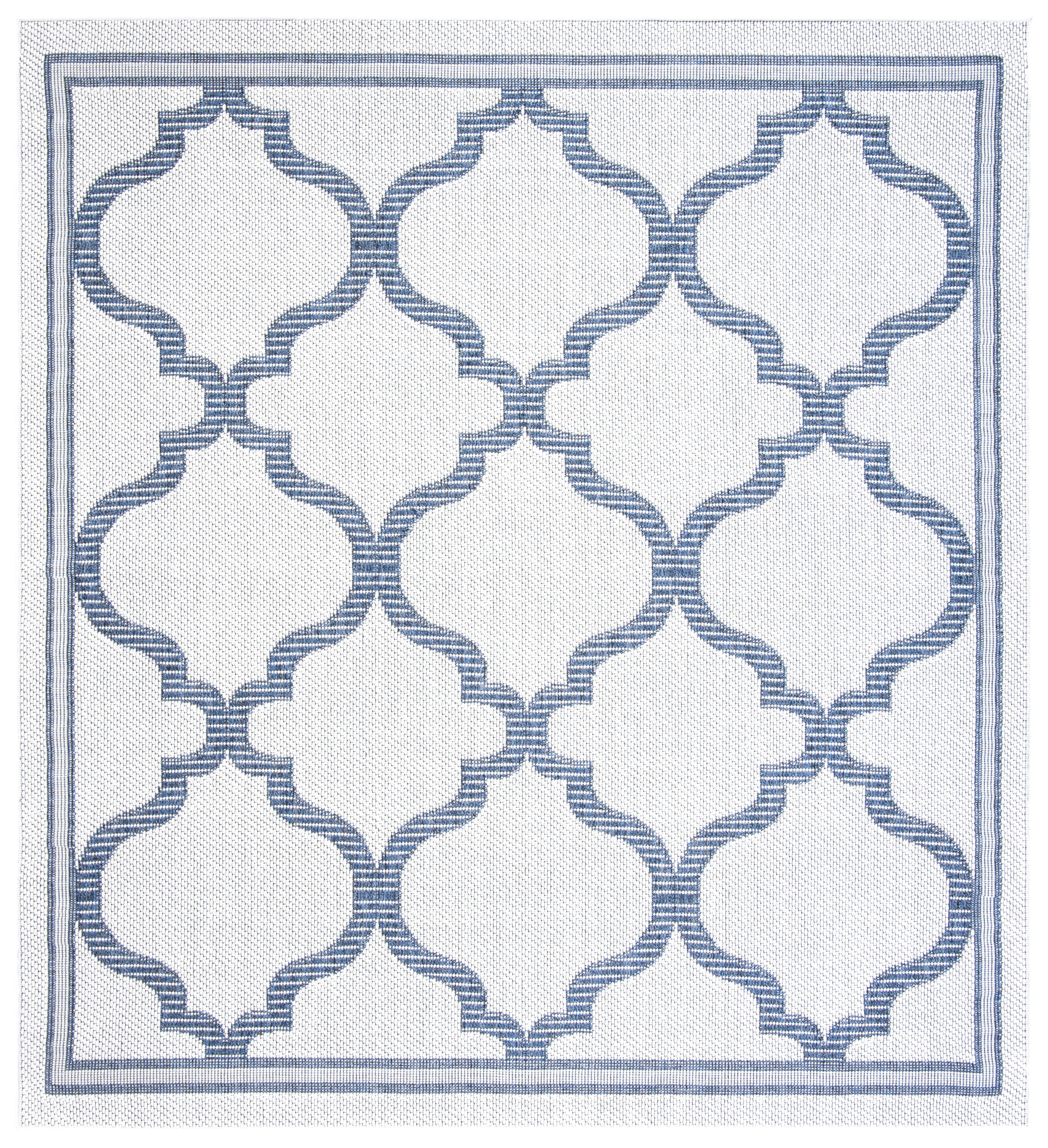 Safavieh BMU810A-7SQ Bermuda 800 Mercy 7 x 7 (ft) Loomed Polypropylene Ivory/Charcoal Square Indoor/Outdoor Trellis Farmhouse/Cottage Area rug