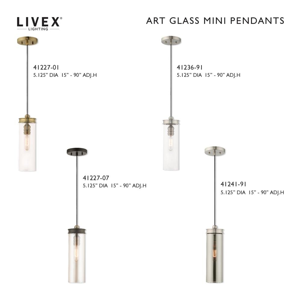 Sleek Smoke Glass Mini Pendant with Brushed Nickel Finish