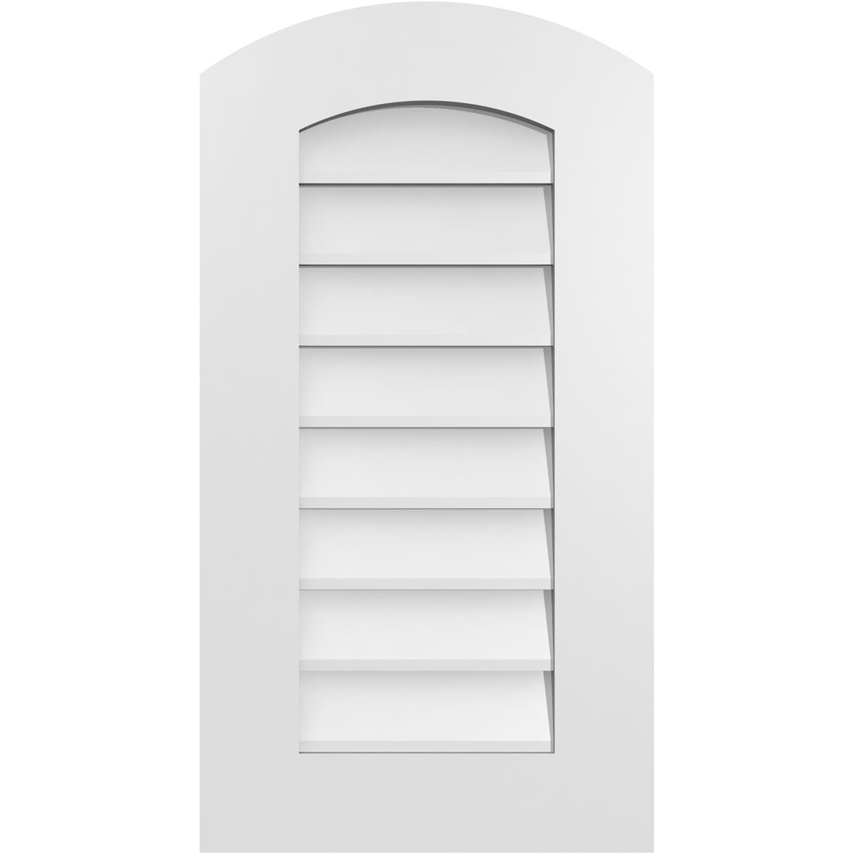 Ekena Millwork GVPAR16X3001SN 16-Inches x 30-Inches Off-white Round top PVC Gable Louver Vent