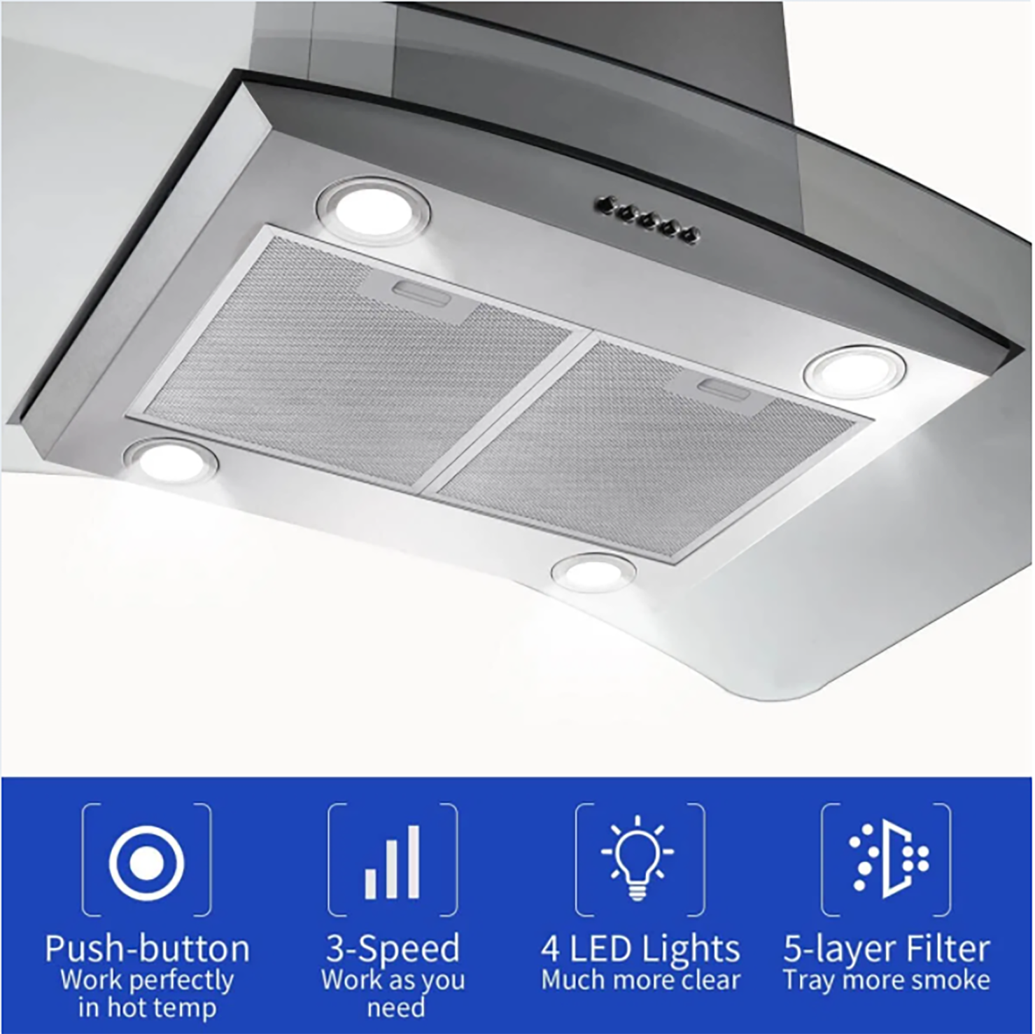 Damerin T11233 Island-Range-Hoods - View #8
