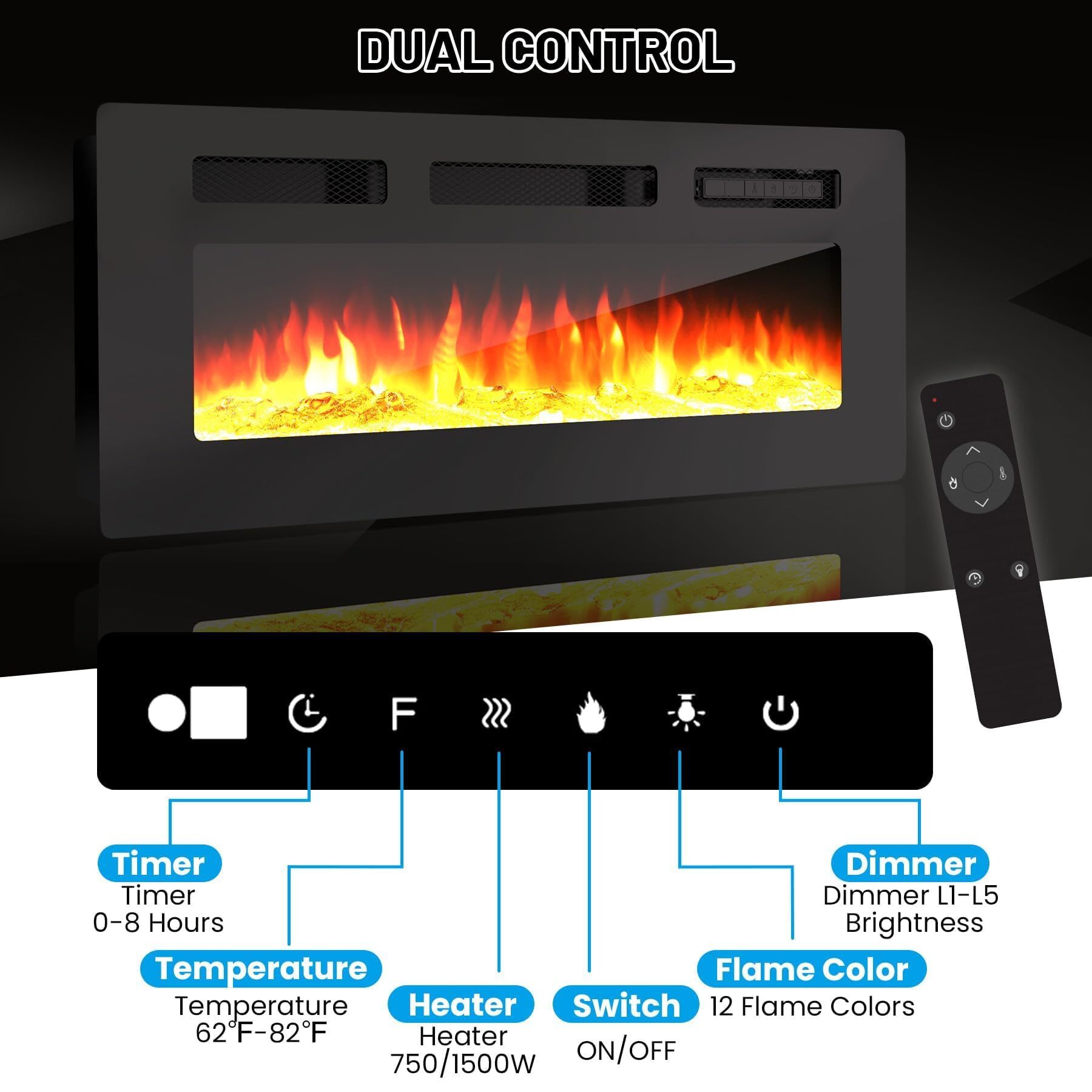 Qeetex VGX-PHK-34H9DHBA Electric-Fireplaces - View #2