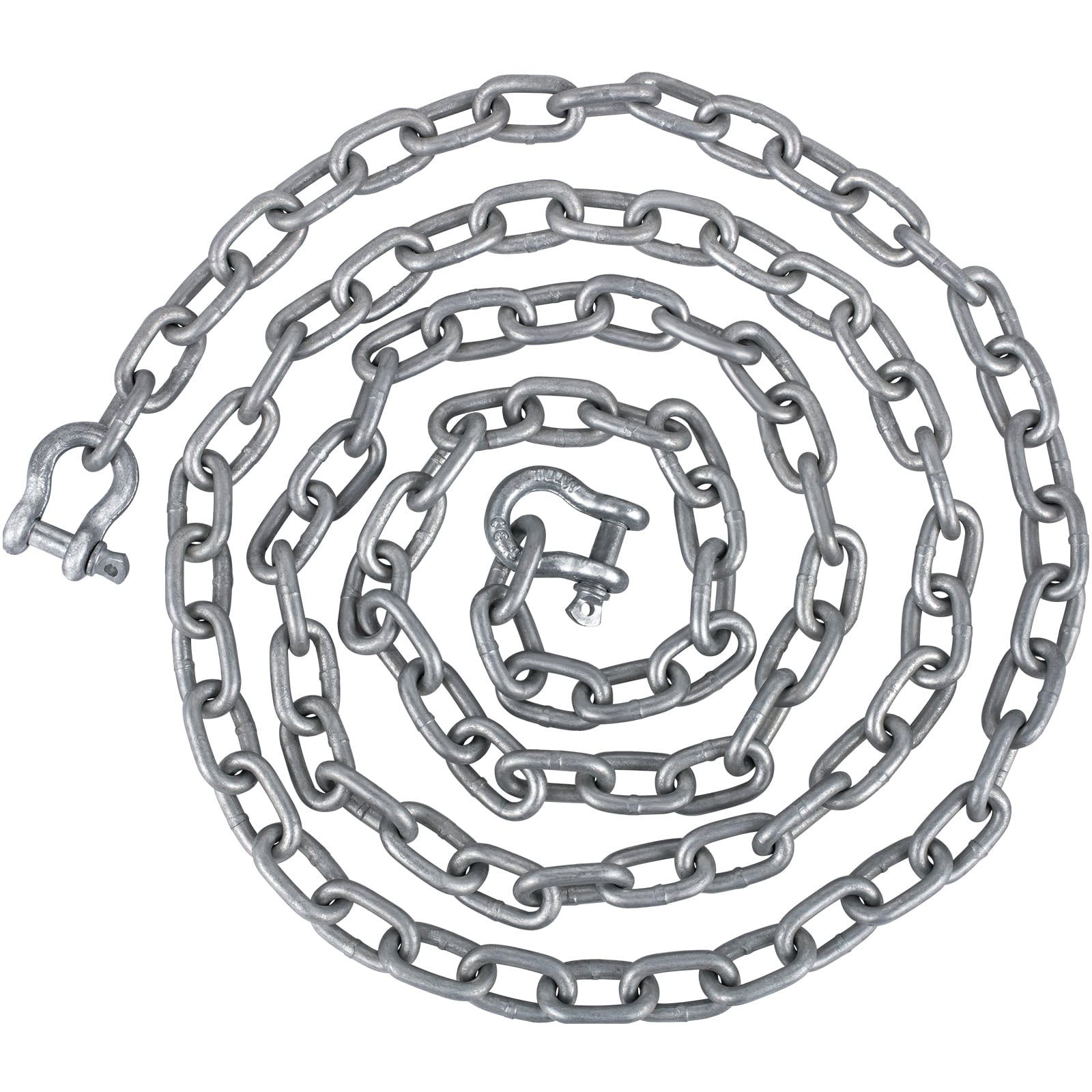 SVOPES 5/16inch x 10ft Marine Anchor Chain. 2373 lbs WLL. Zinc-Coated Steel. Nautical Grade. Twin Lock Ring Shackles. Docking. Angling. Compatible with Various Anchors #SVOPESMLDXML104673V0