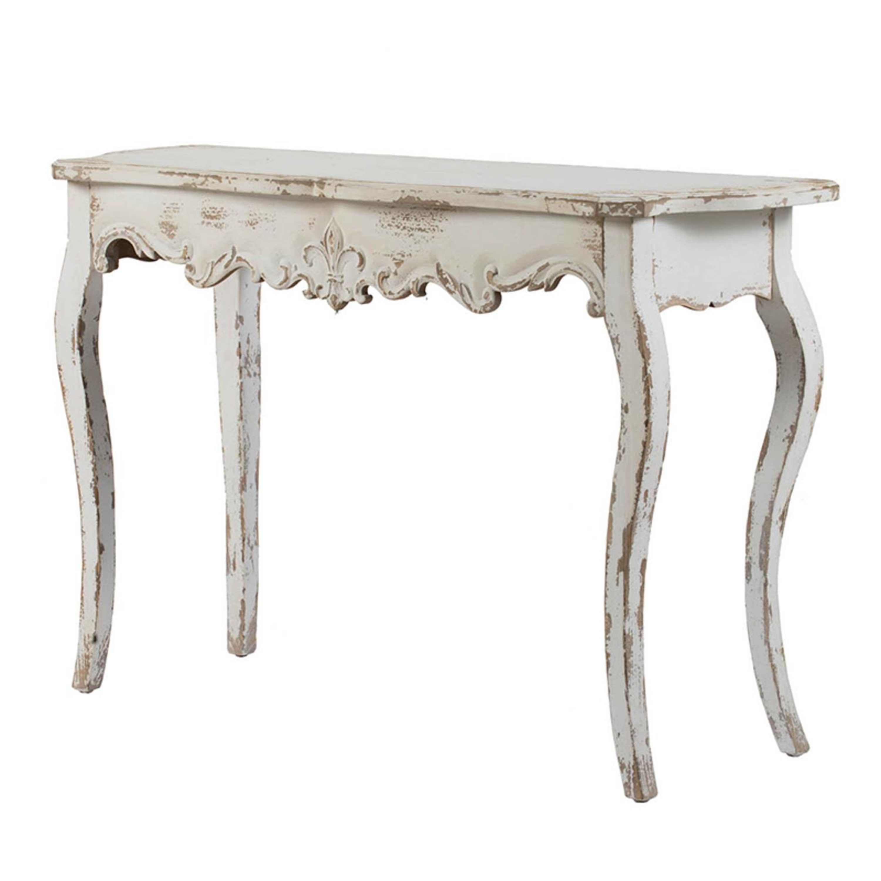 white ornate console table